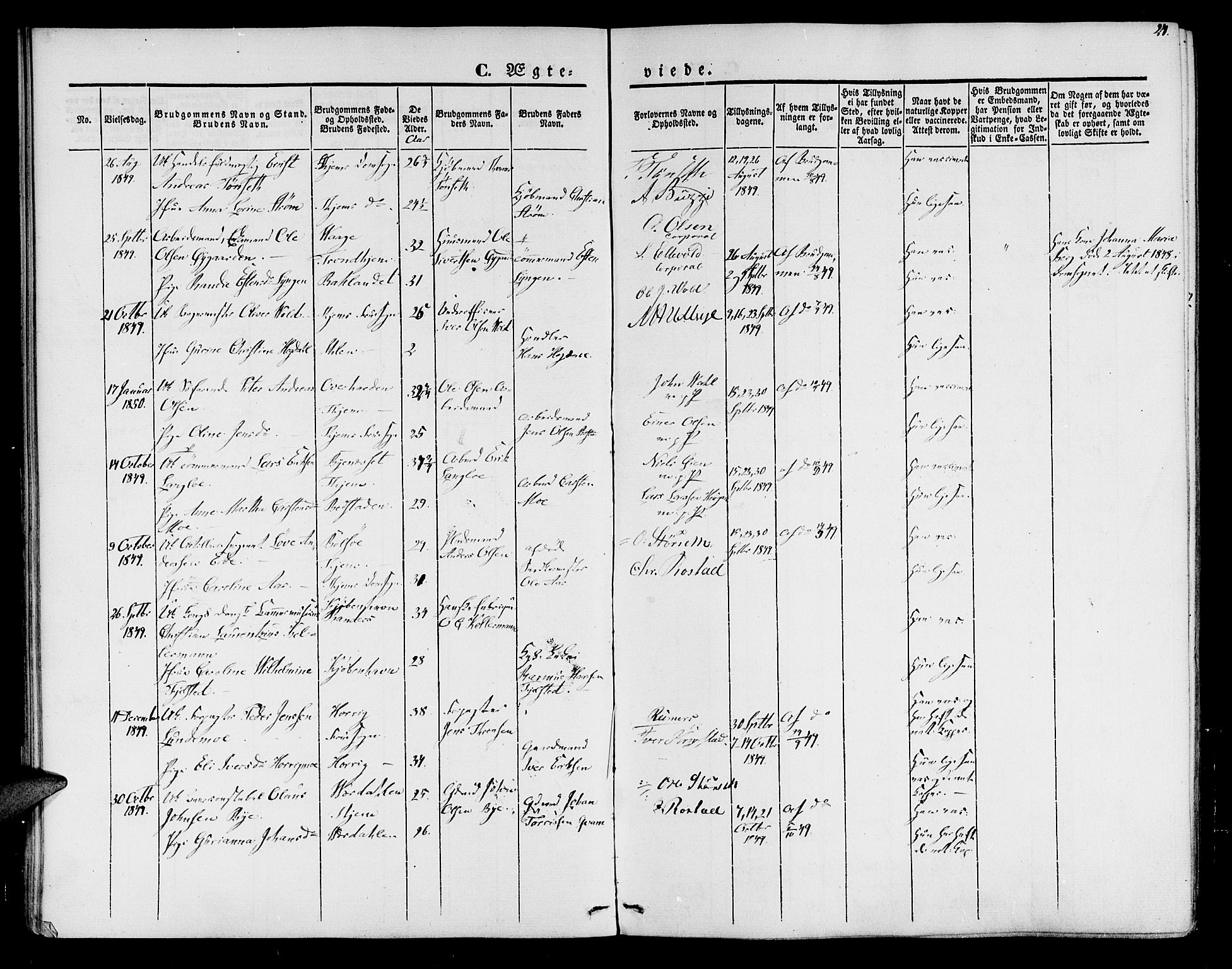 Ministerialprotokoller, klokkerbøker og fødselsregistre - Sør-Trøndelag, SAT/A-1456/602/L0111: Parish register (official) no. 602A09, 1844-1867, p. 24