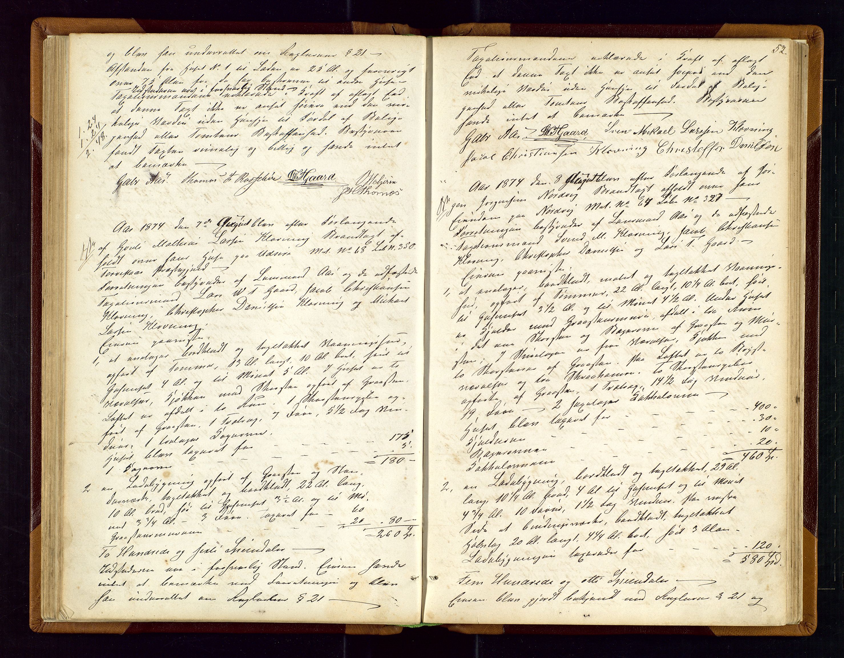 Torvestad lensmannskontor, AV/SAST-A-100307/1/Goa/L0001: "Brandtaxationsprotokol for Torvestad Thinglag", 1867-1883, p. 51b-52a