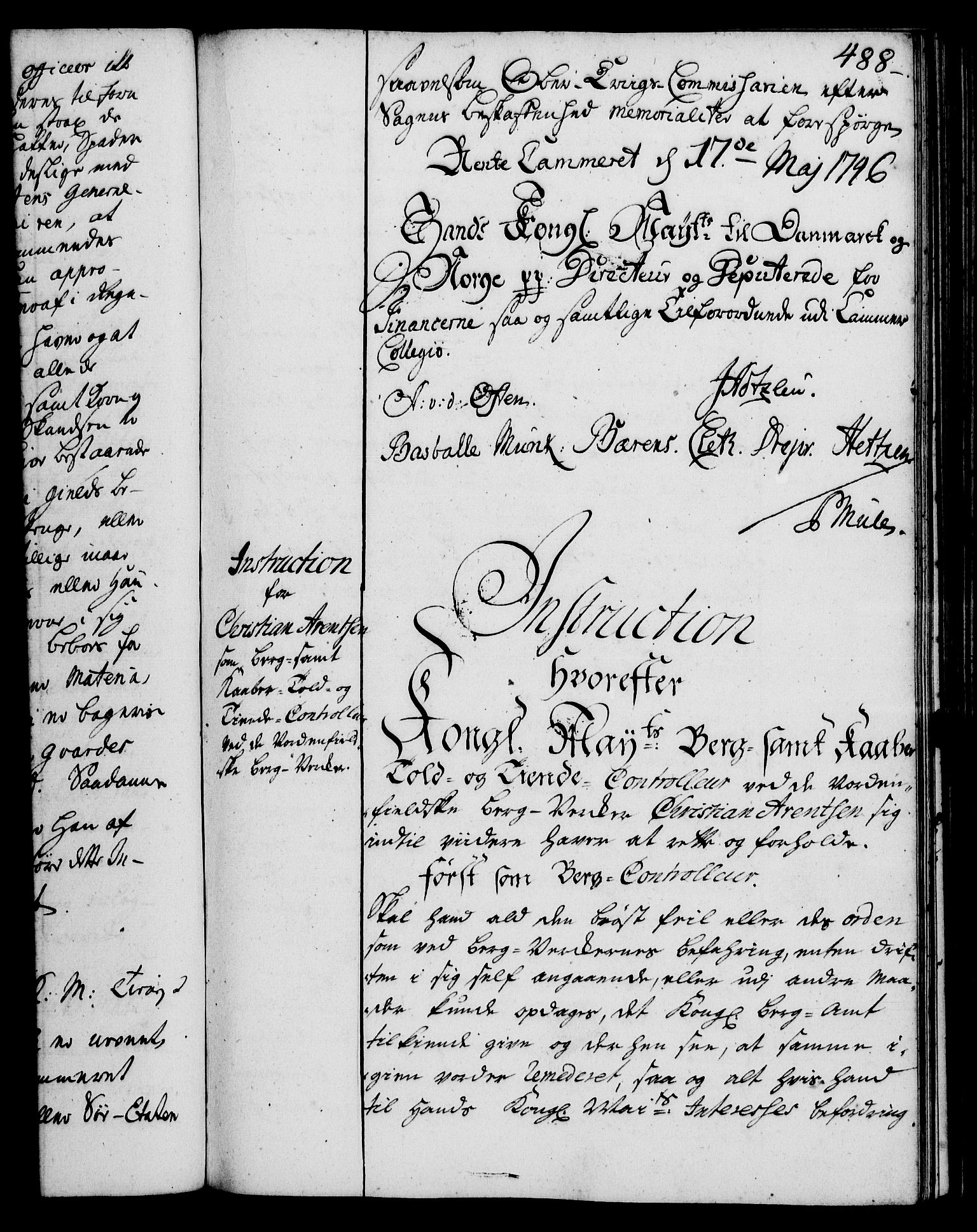 Rentekammeret, Kammerkanselliet, RA/EA-3111/G/Gg/Ggi/L0002: Norsk instruksjonsprotokoll med register (merket RK 53.35), 1729-1751, p. 488