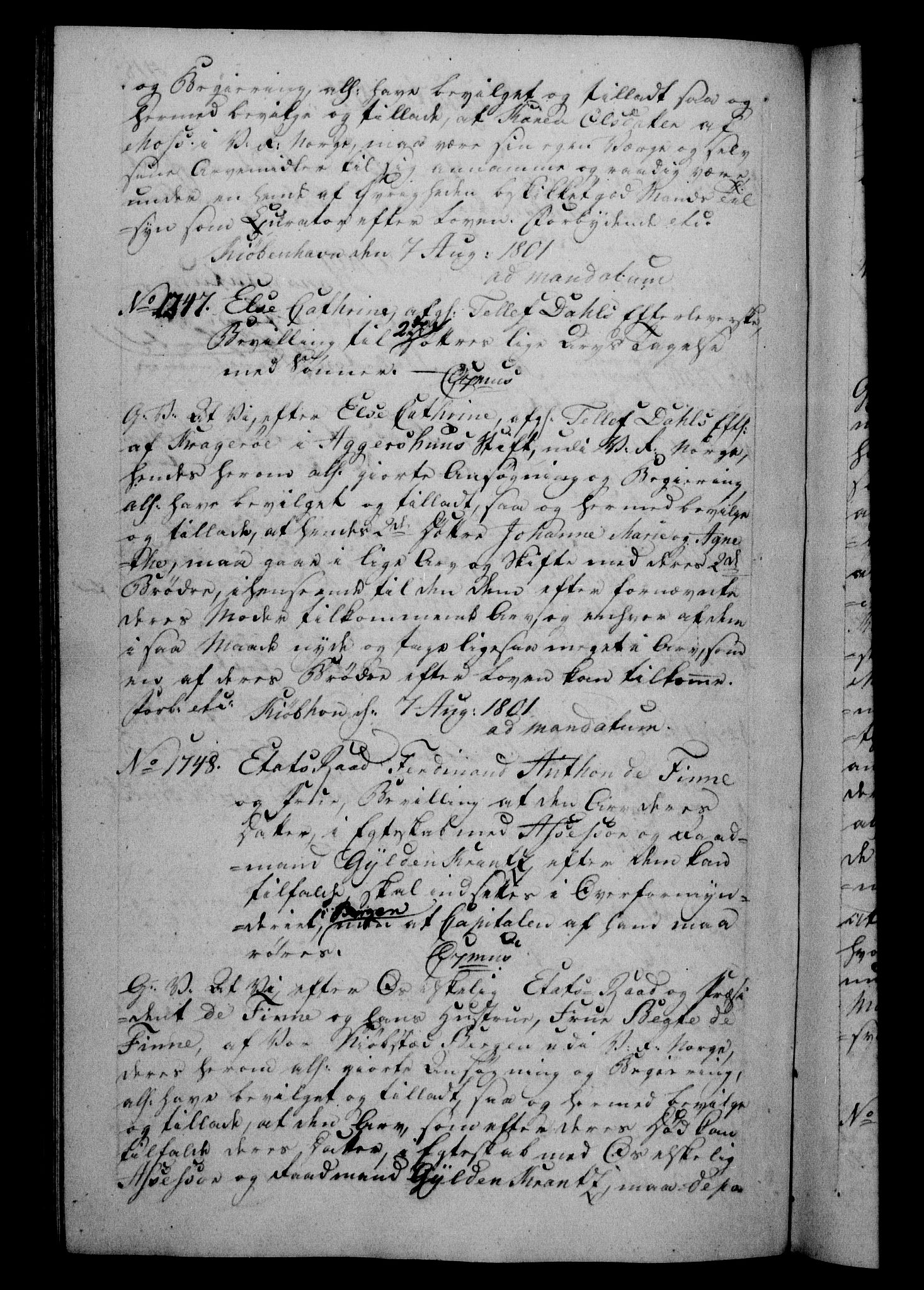 Danske Kanselli 1800-1814, RA/EA-3024/H/Hf/Hfb/Hfba/L0001: Registranter, 1800-1801, p. 418b