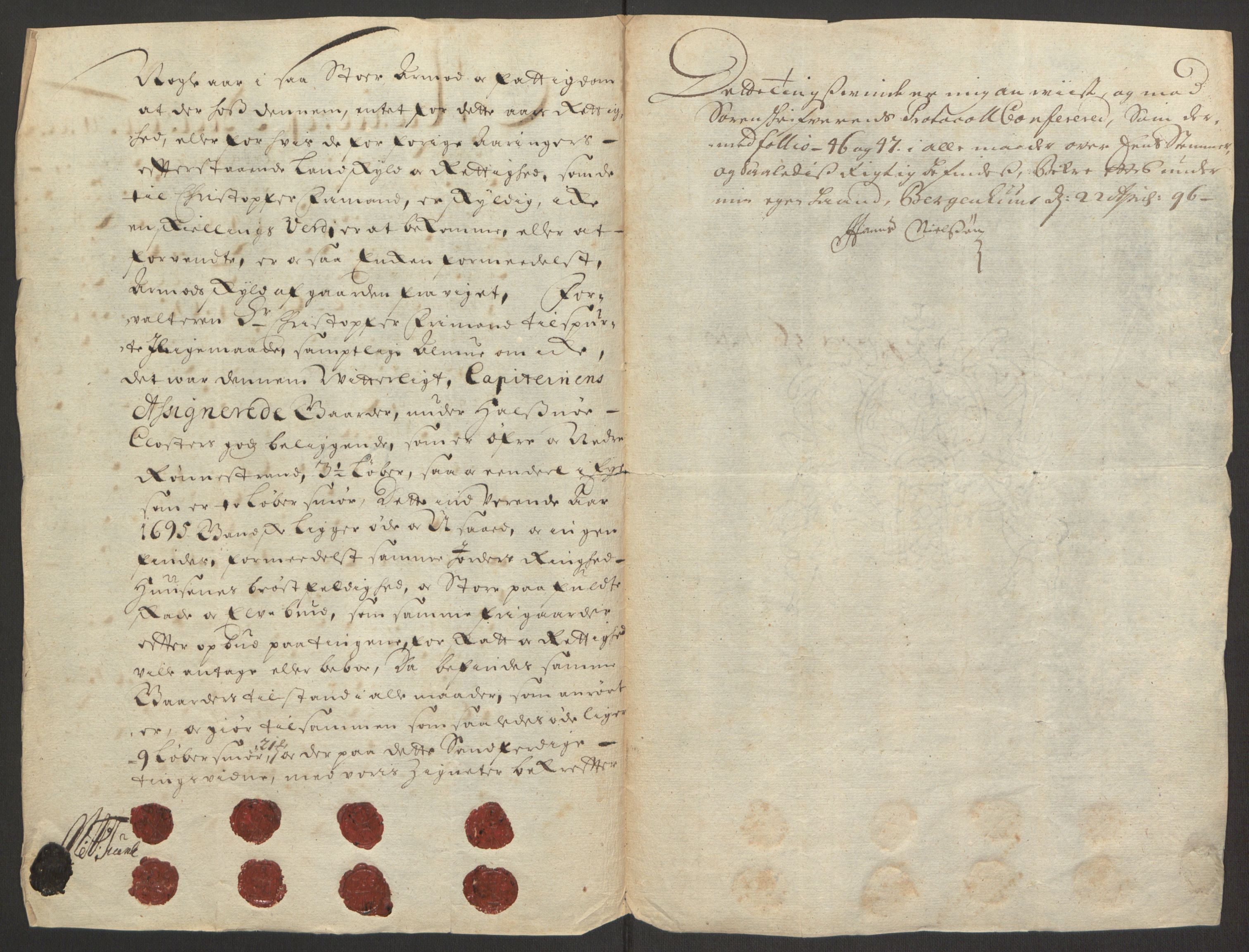 Rentekammeret inntil 1814, Reviderte regnskaper, Fogderegnskap, AV/RA-EA-4092/R48/L2976: Fogderegnskap Sunnhordland og Hardanger, 1695-1696, p. 177