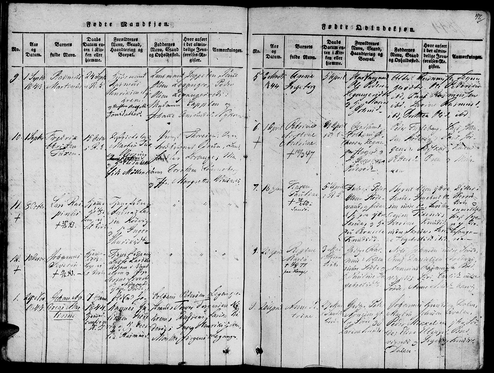 Ministerialprotokoller, klokkerbøker og fødselsregistre - Møre og Romsdal, AV/SAT-A-1454/504/L0054: Parish register (official) no. 504A01, 1816-1861, p. 47