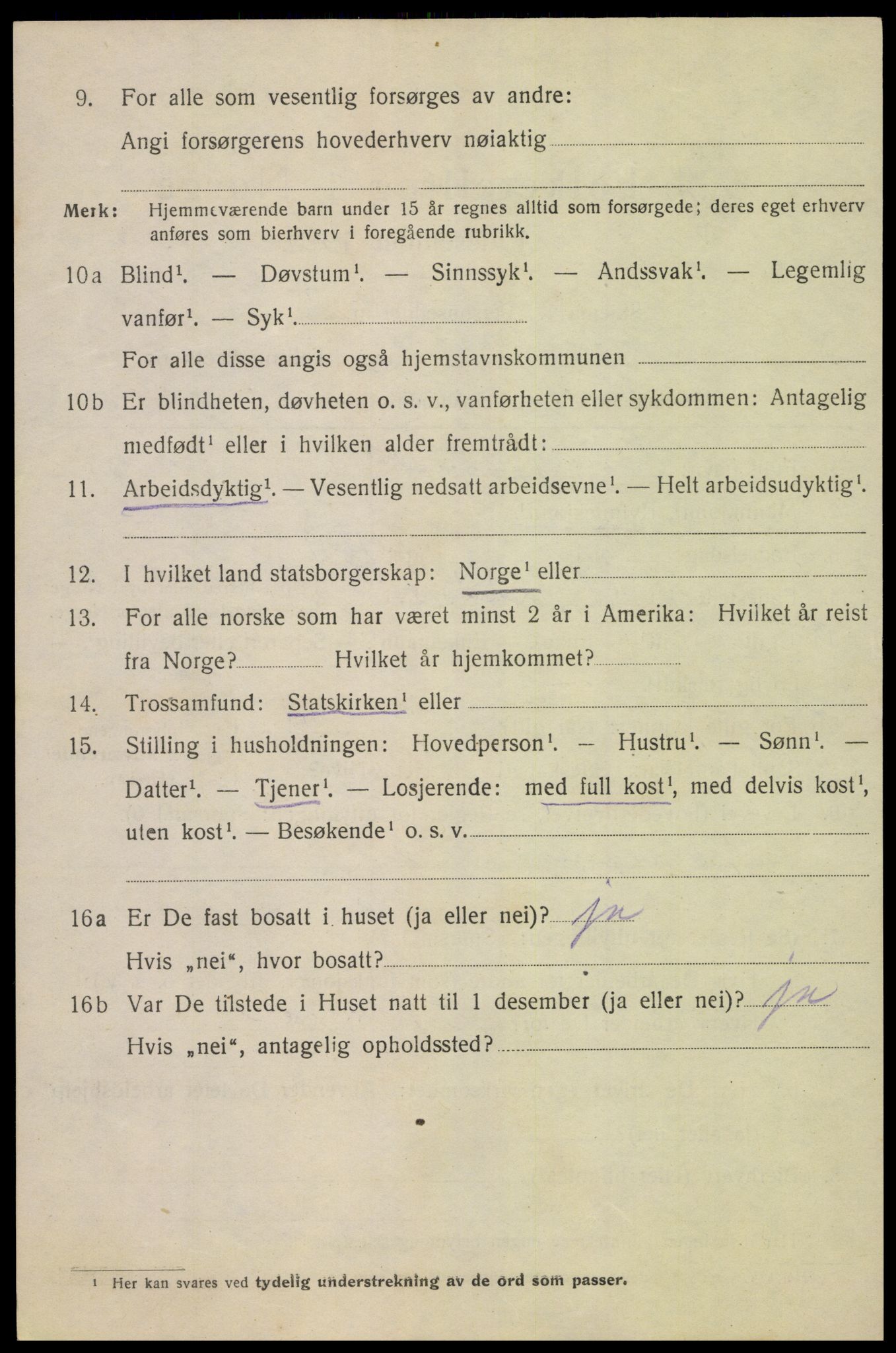 SAK, 1920 census for Flekkefjord, 1920, p. 5769