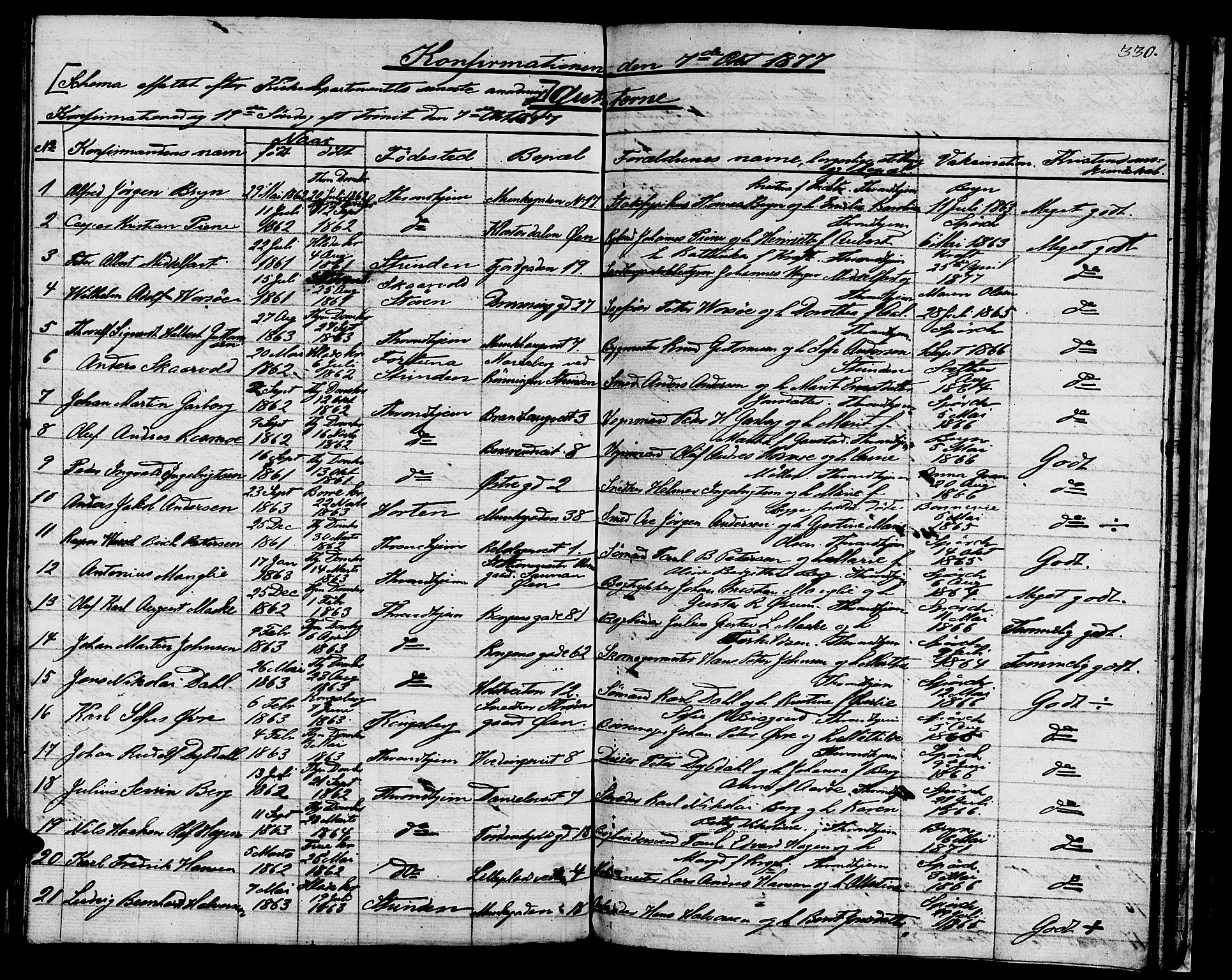 Ministerialprotokoller, klokkerbøker og fødselsregistre - Sør-Trøndelag, SAT/A-1456/601/L0070: Curate's parish register no. 601B03, 1821-1881, p. 330