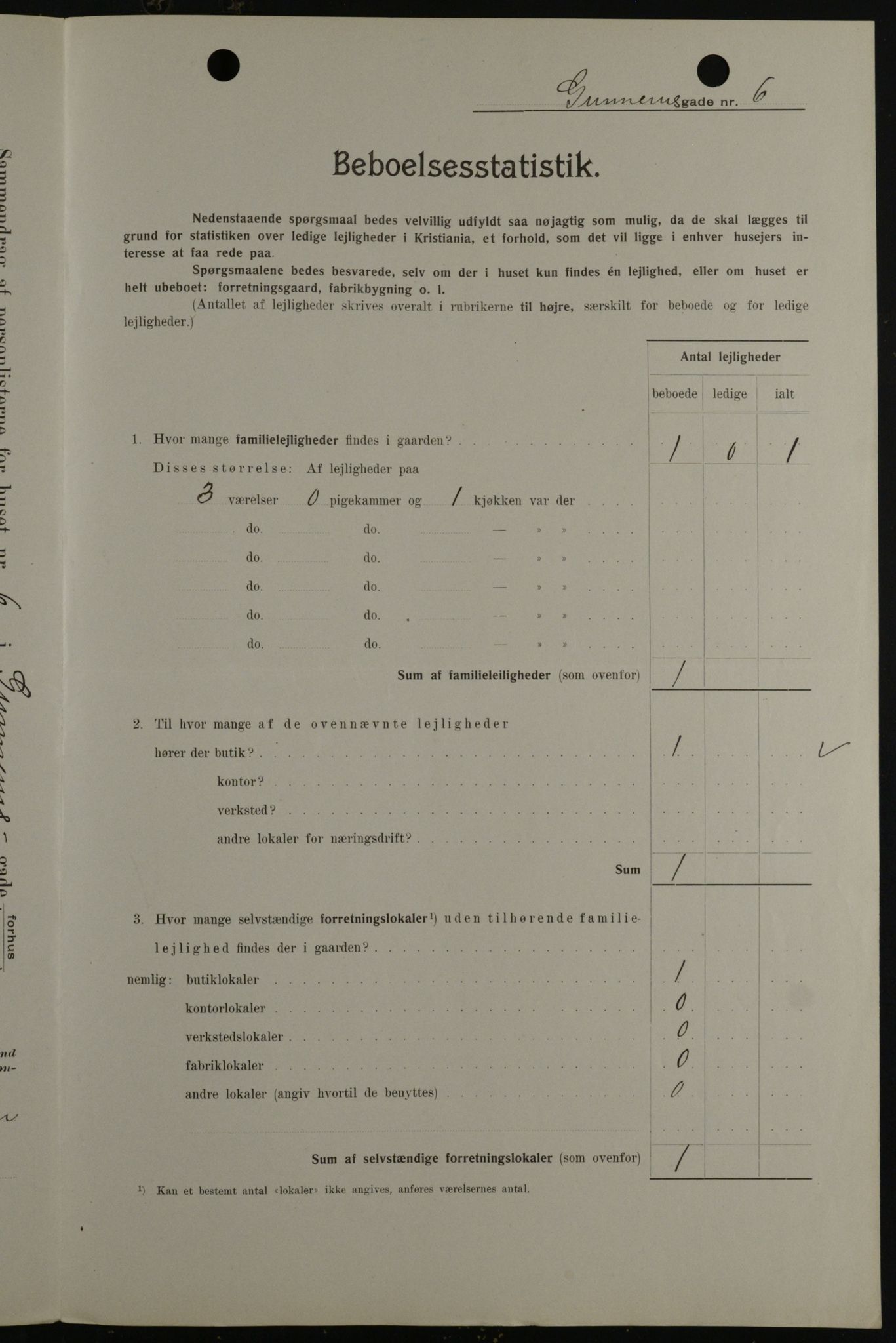 OBA, Municipal Census 1908 for Kristiania, 1908, p. 5135