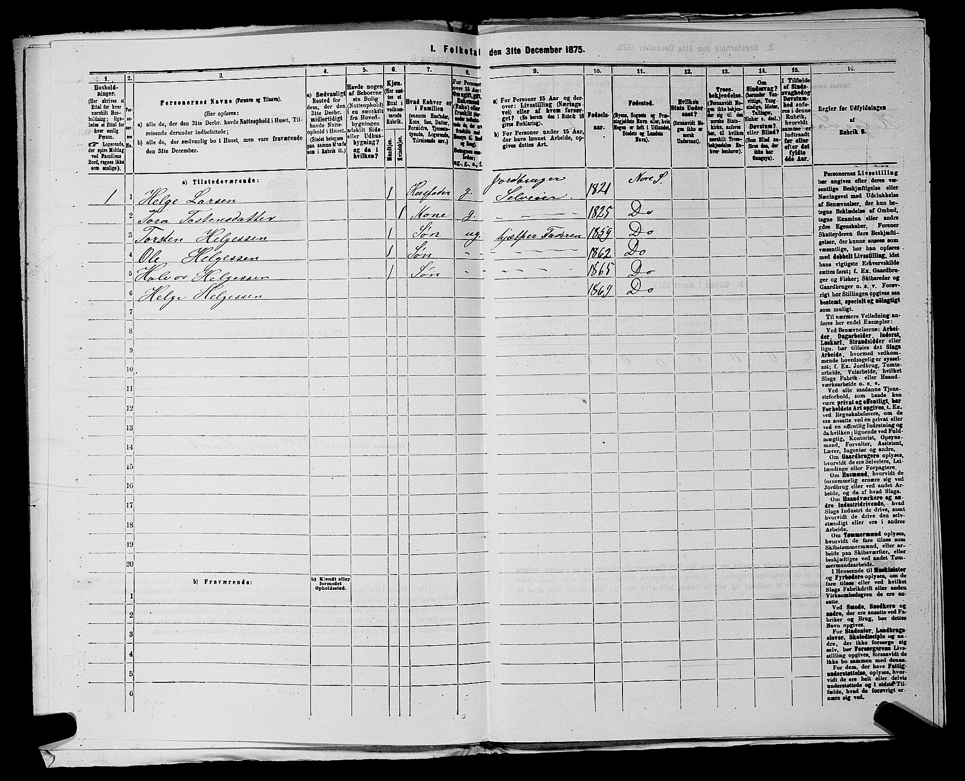 SAKO, 1875 census for 0633P Nore, 1875, p. 678