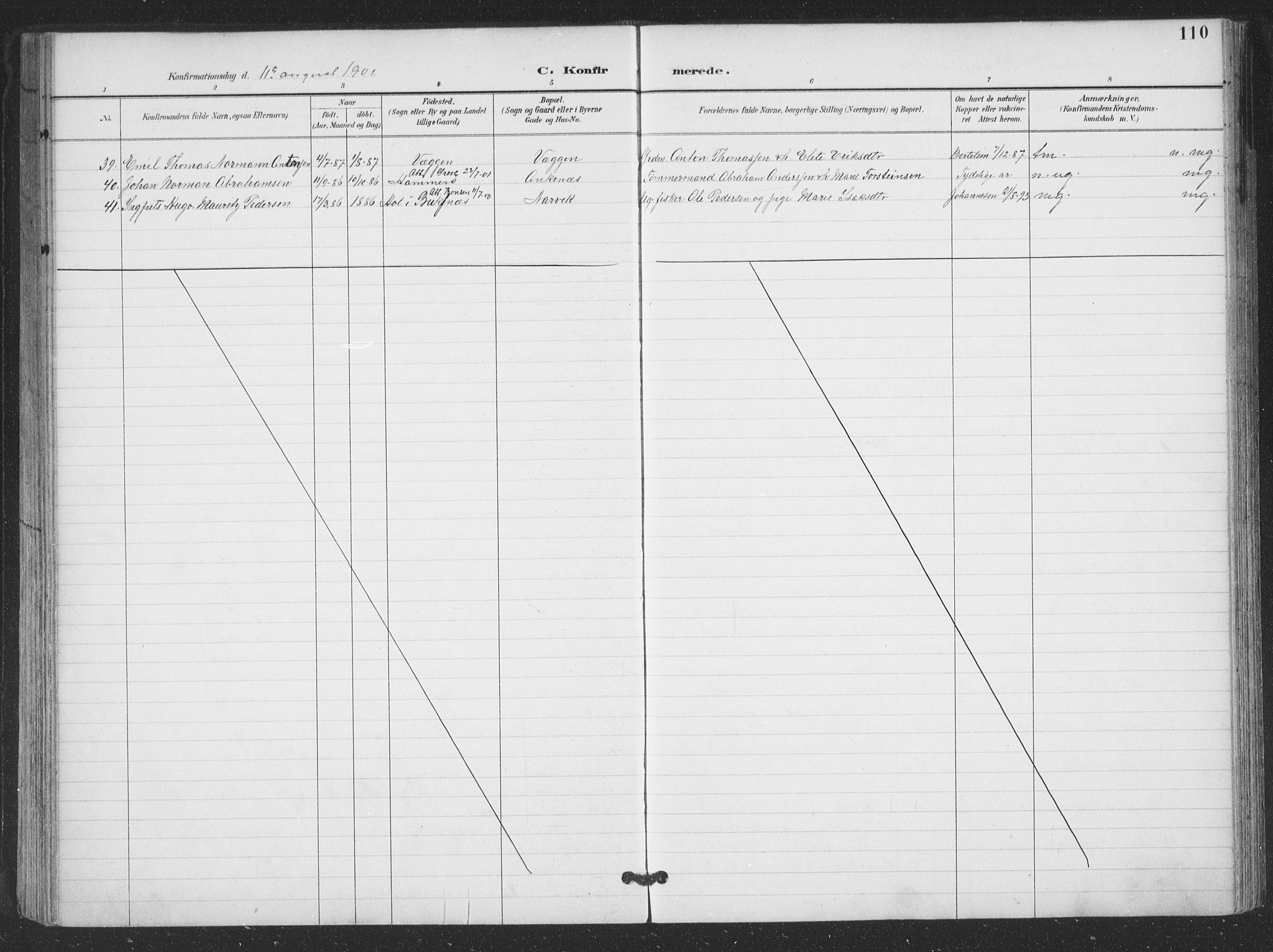 Ministerialprotokoller, klokkerbøker og fødselsregistre - Nordland, AV/SAT-A-1459/866/L0939: Parish register (official) no. 866A02, 1894-1906, p. 110