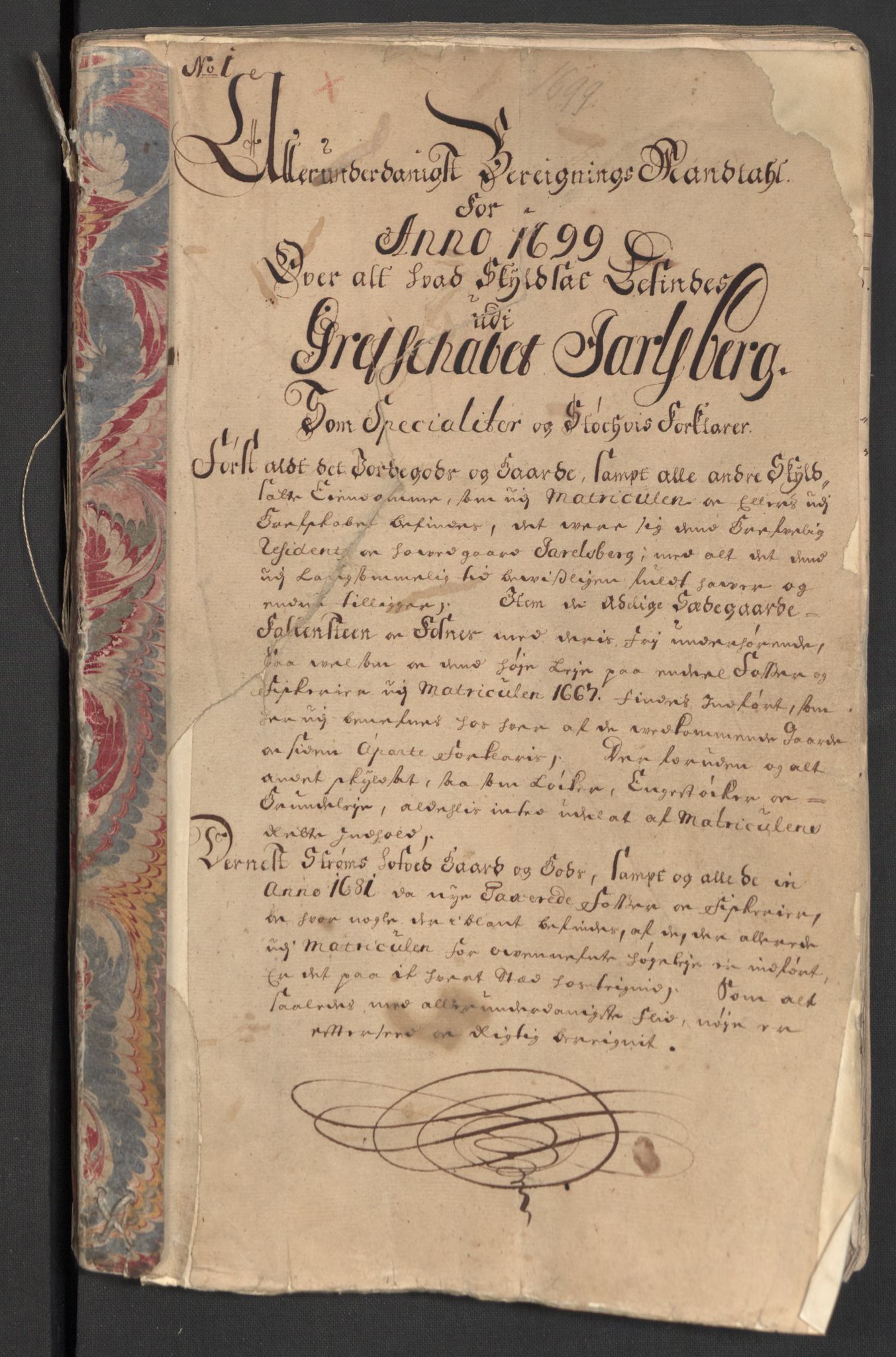 Rentekammeret inntil 1814, Reviderte regnskaper, Fogderegnskap, AV/RA-EA-4092/R32/L1868: Fogderegnskap Jarlsberg grevskap, 1697-1699, p. 453