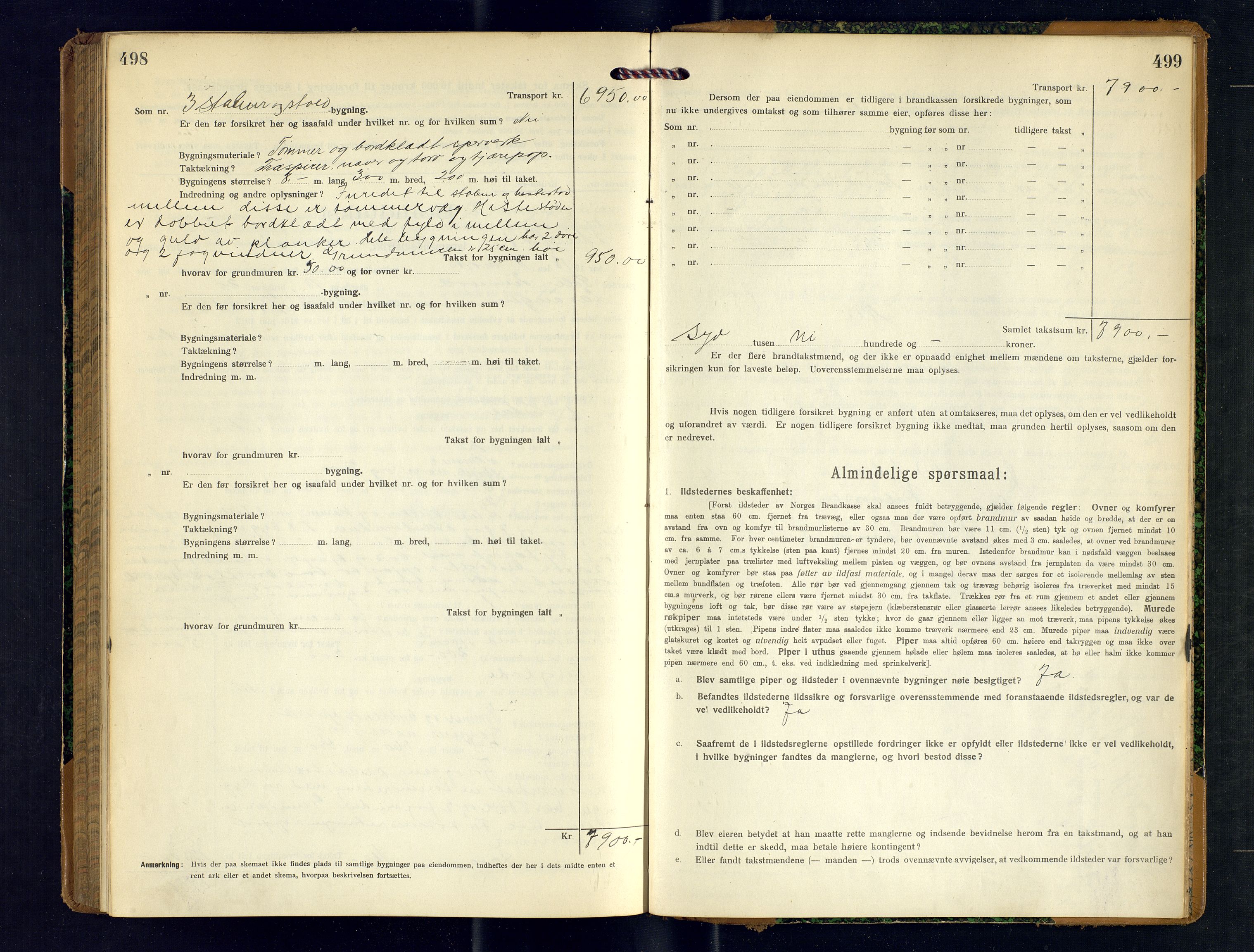 Ibestad lensmannskontor, SATØ/S-1499/F/Fv/Fvh/L0276: Branntakstprotokoller, 1917-1918, p. 498-499