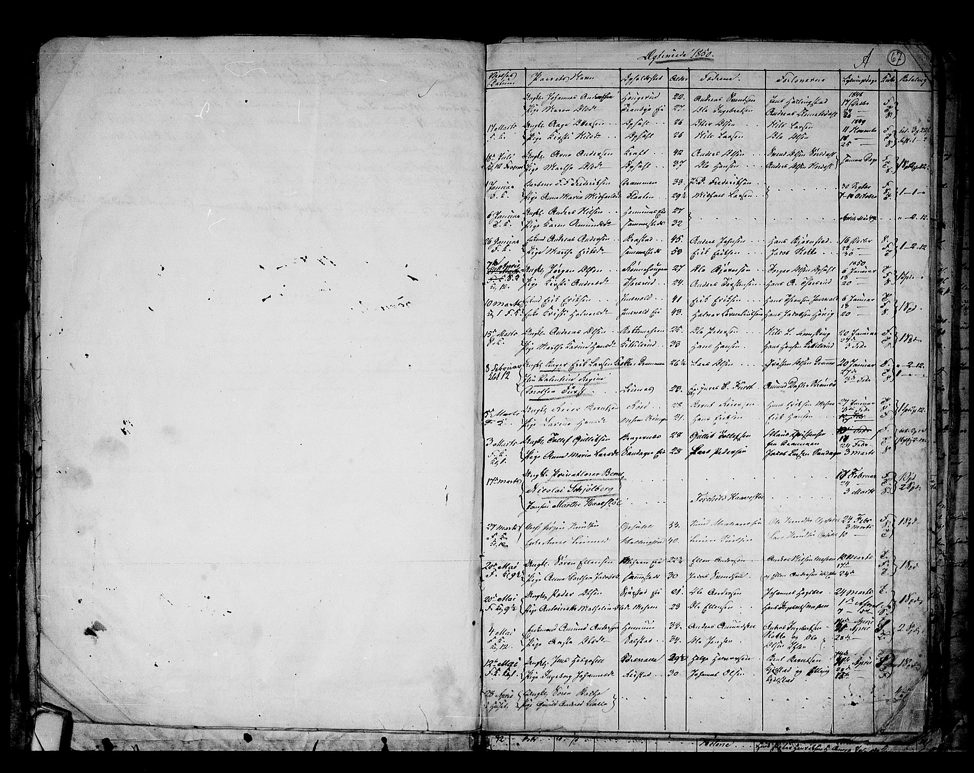 Lier kirkebøker, AV/SAKO-A-230/G/Ga/L0002: Parish register (copy) no. I 2, 1841-1862, p. 67