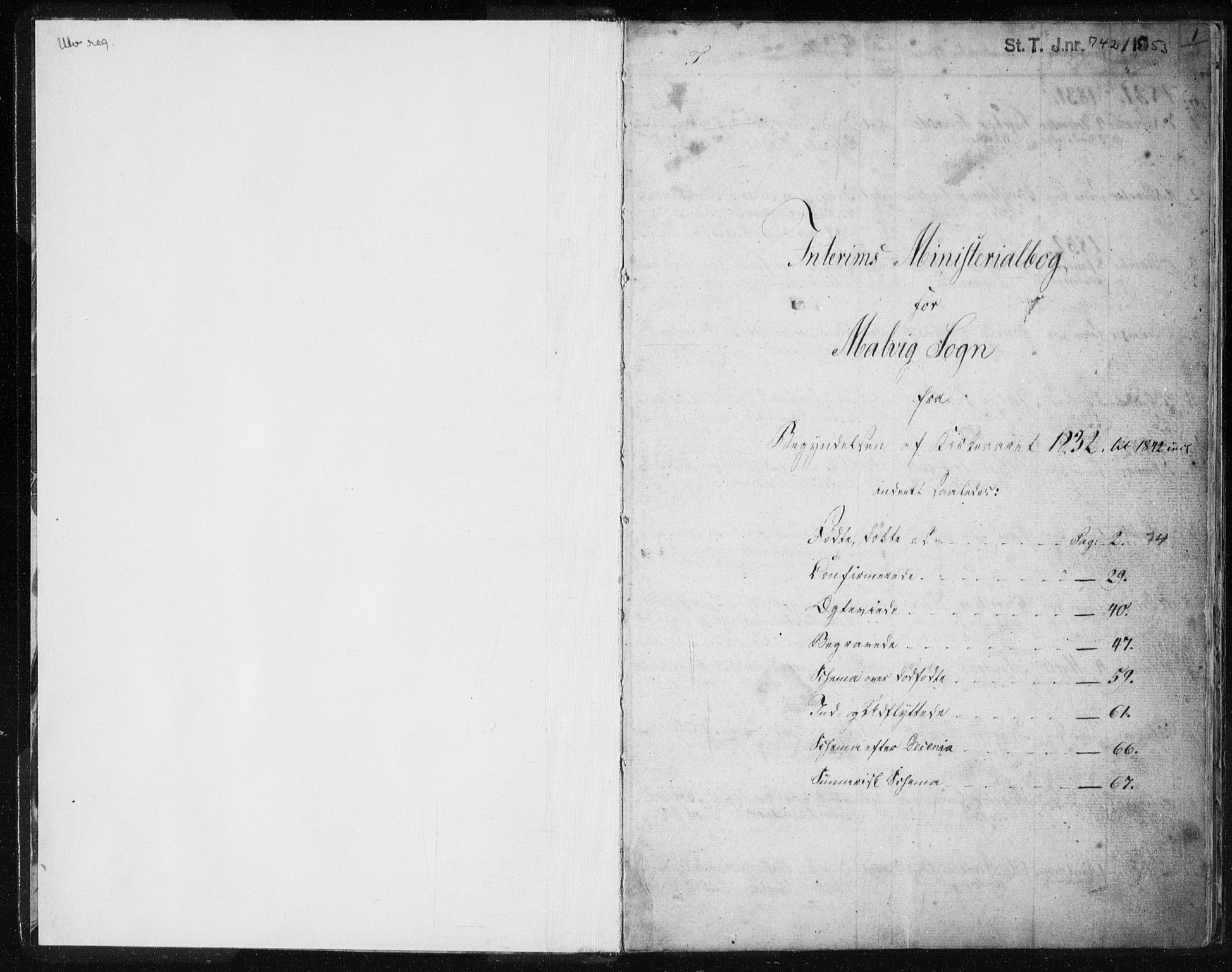Ministerialprotokoller, klokkerbøker og fødselsregistre - Sør-Trøndelag, SAT/A-1456/616/L0405: Parish register (official) no. 616A02, 1831-1842, p. 1
