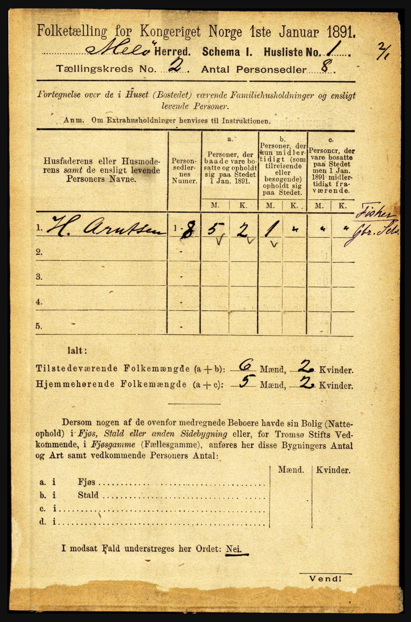 RA, 1891 census for 1837 Meløy, 1891, p. 571