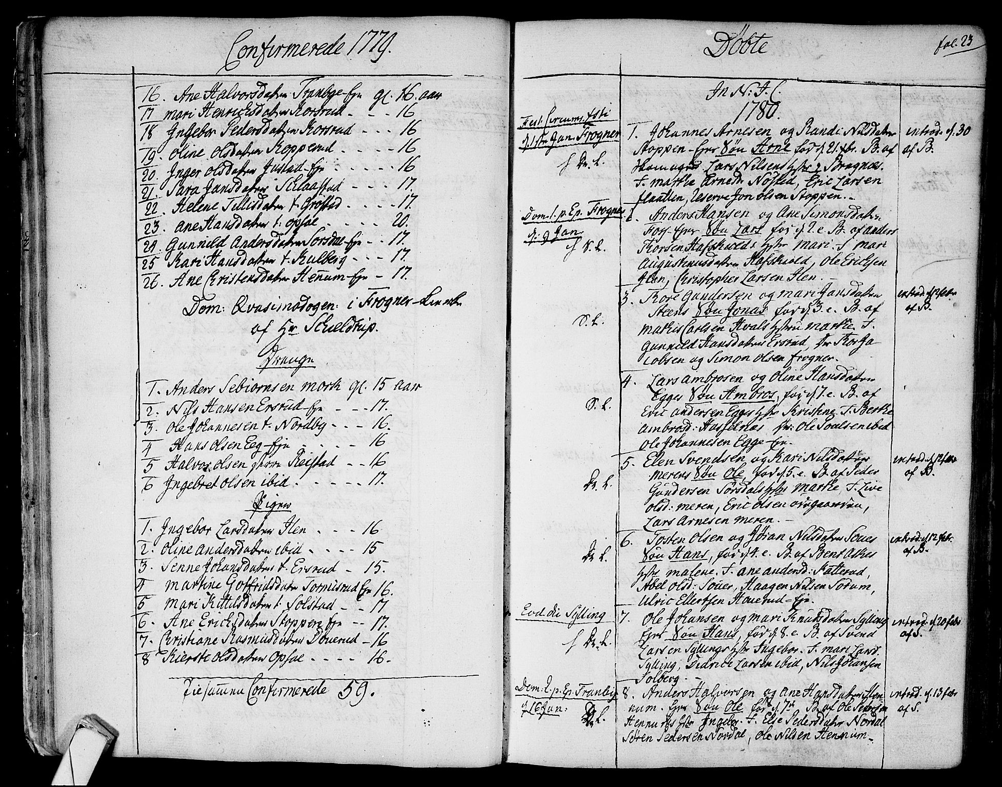 Lier kirkebøker, SAKO/A-230/F/Fa/L0006: Parish register (official) no. I 6, 1777-1794, p. 23