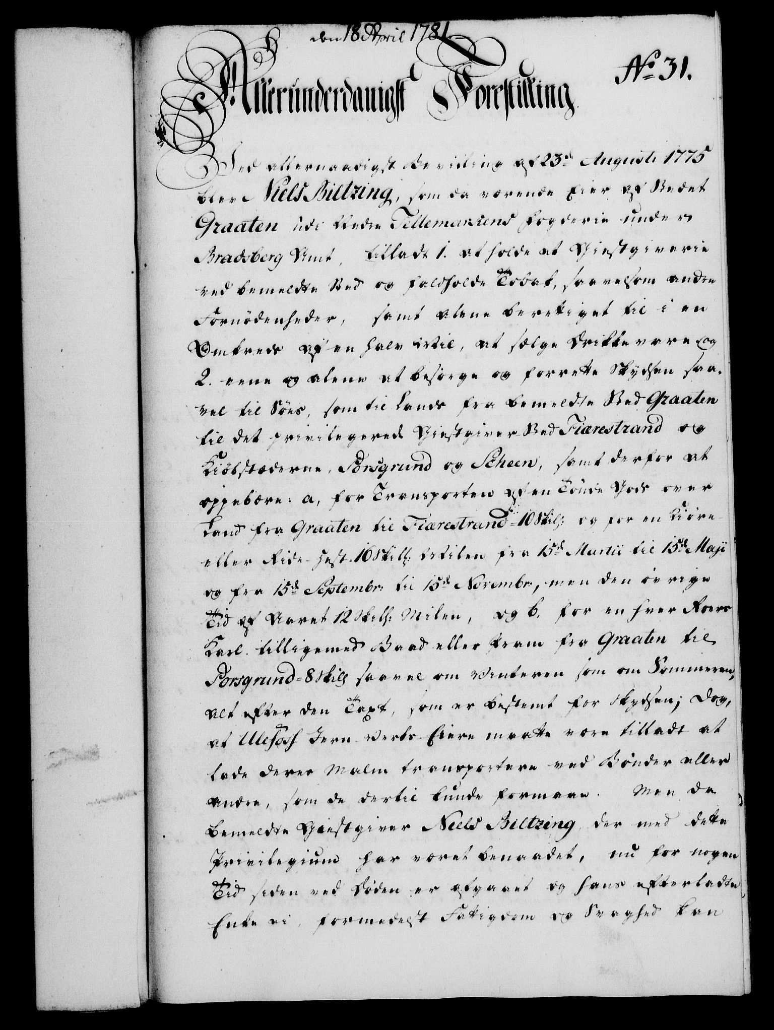 Rentekammeret, Kammerkanselliet, RA/EA-3111/G/Gf/Gfa/L0063: Norsk relasjons- og resolusjonsprotokoll (merket RK 52.63), 1781, p. 255