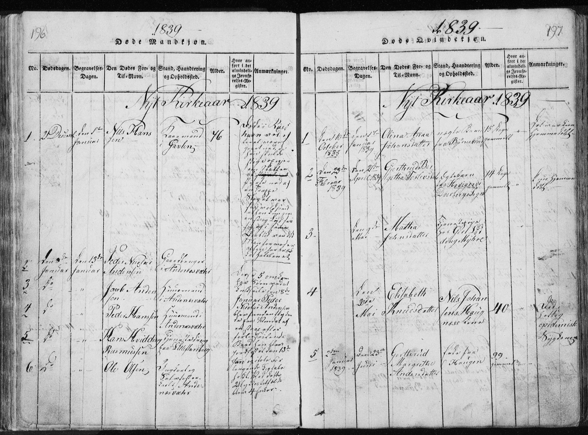 Ministerialprotokoller, klokkerbøker og fødselsregistre - Nordland, AV/SAT-A-1459/897/L1411: Parish register (copy) no. 897C01, 1820-1866, p. 196-197