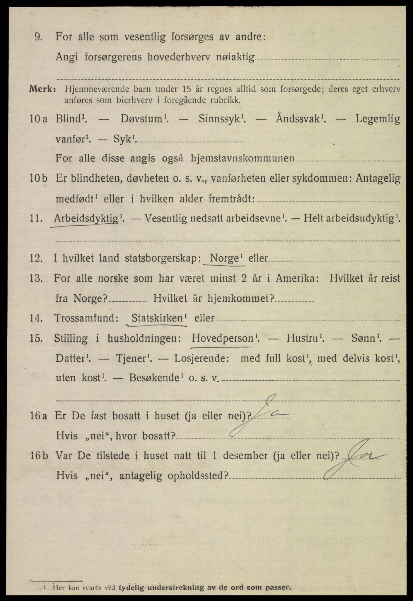 SAT, 1920 census for Namsos, 1920, p. 3750