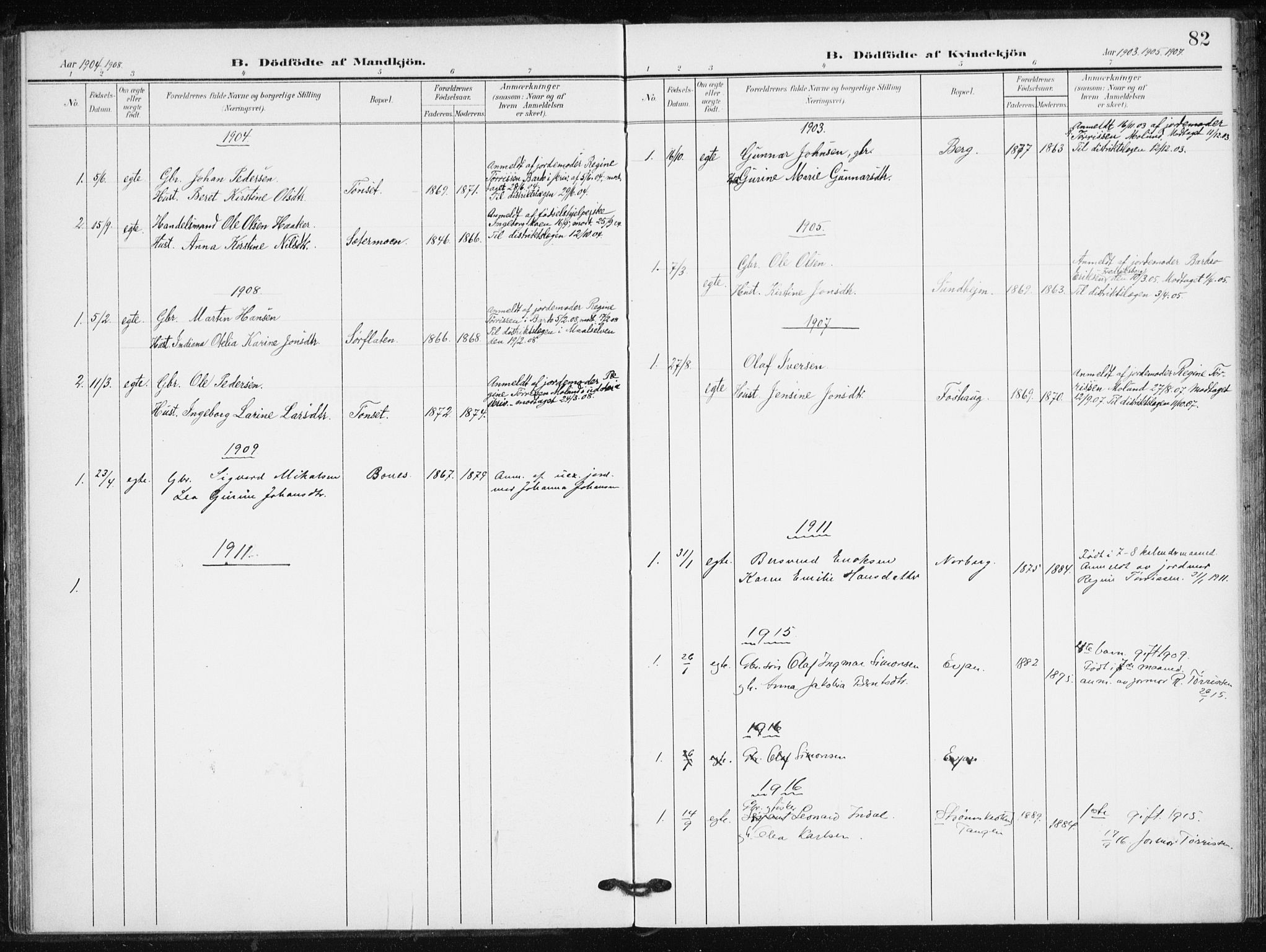 Målselv sokneprestembete, SATØ/S-1311/G/Ga/Gaa/L0013kirke: Parish register (official) no. 13, 1903-1919, p. 82