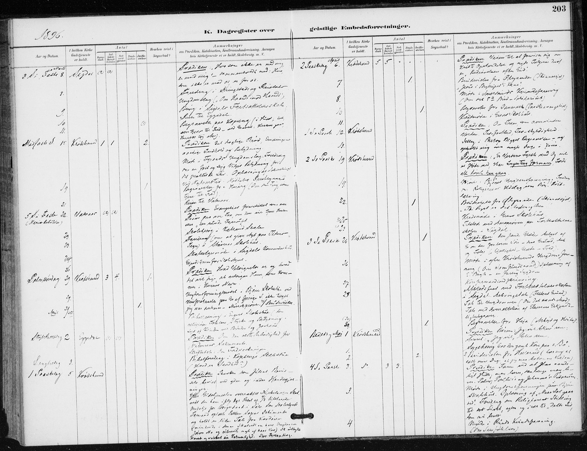 Krødsherad kirkebøker, SAKO/A-19/F/Fa/L0006: Parish register (official) no. 6, 1889-1899, p. 203