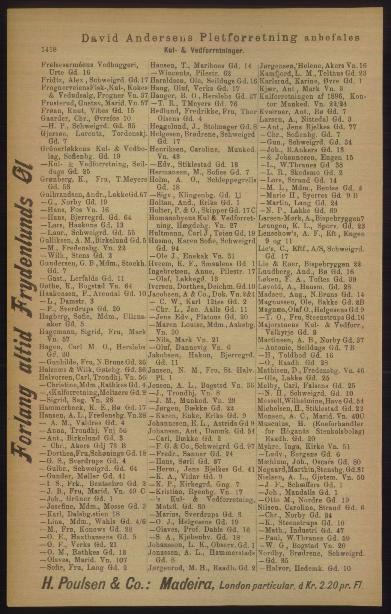 Kristiania/Oslo adressebok, PUBL/-, 1906, p. 1418