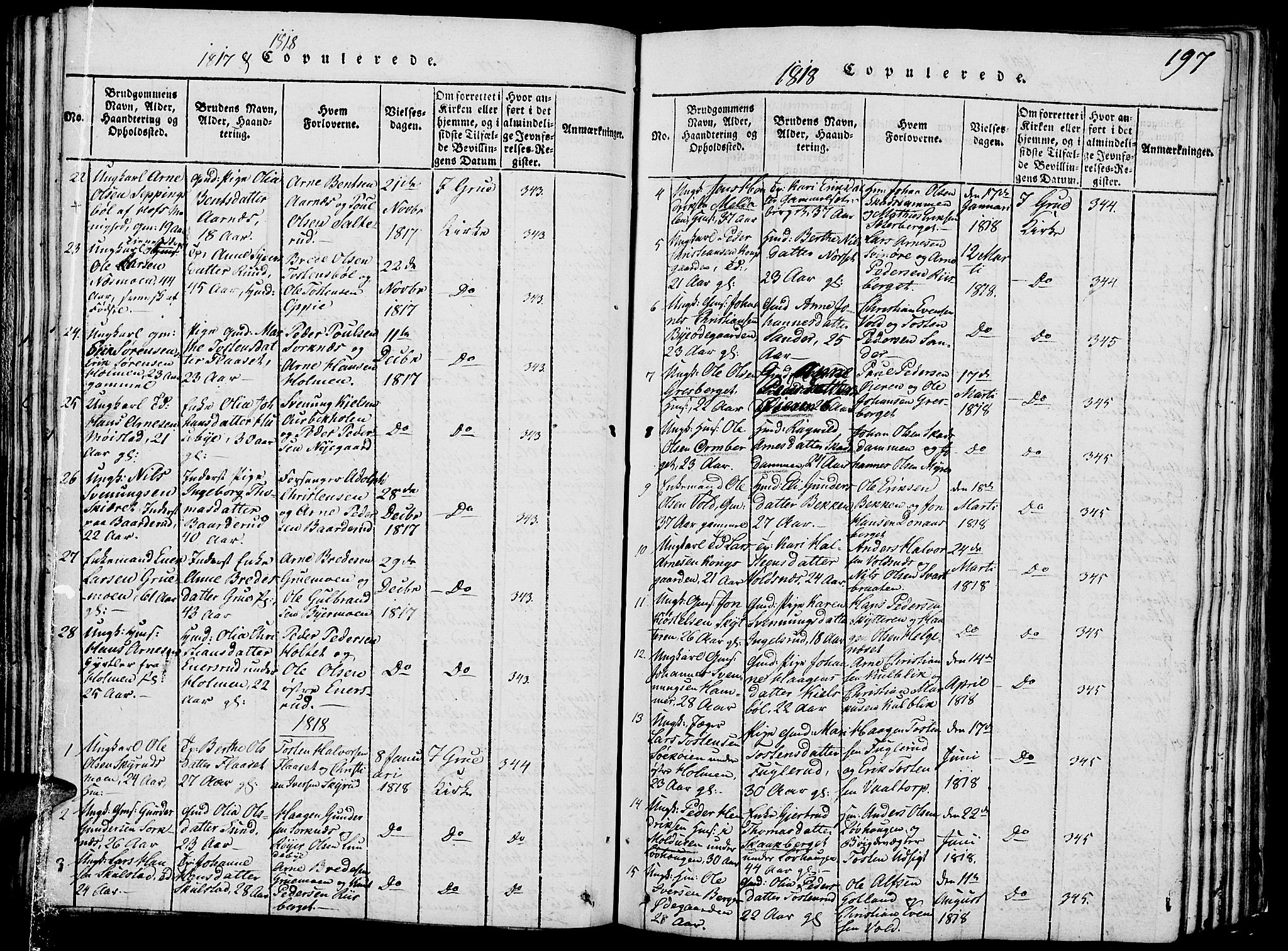 Grue prestekontor, AV/SAH-PREST-036/H/Ha/Hab/L0002: Parish register (copy) no. 2, 1815-1841, p. 197