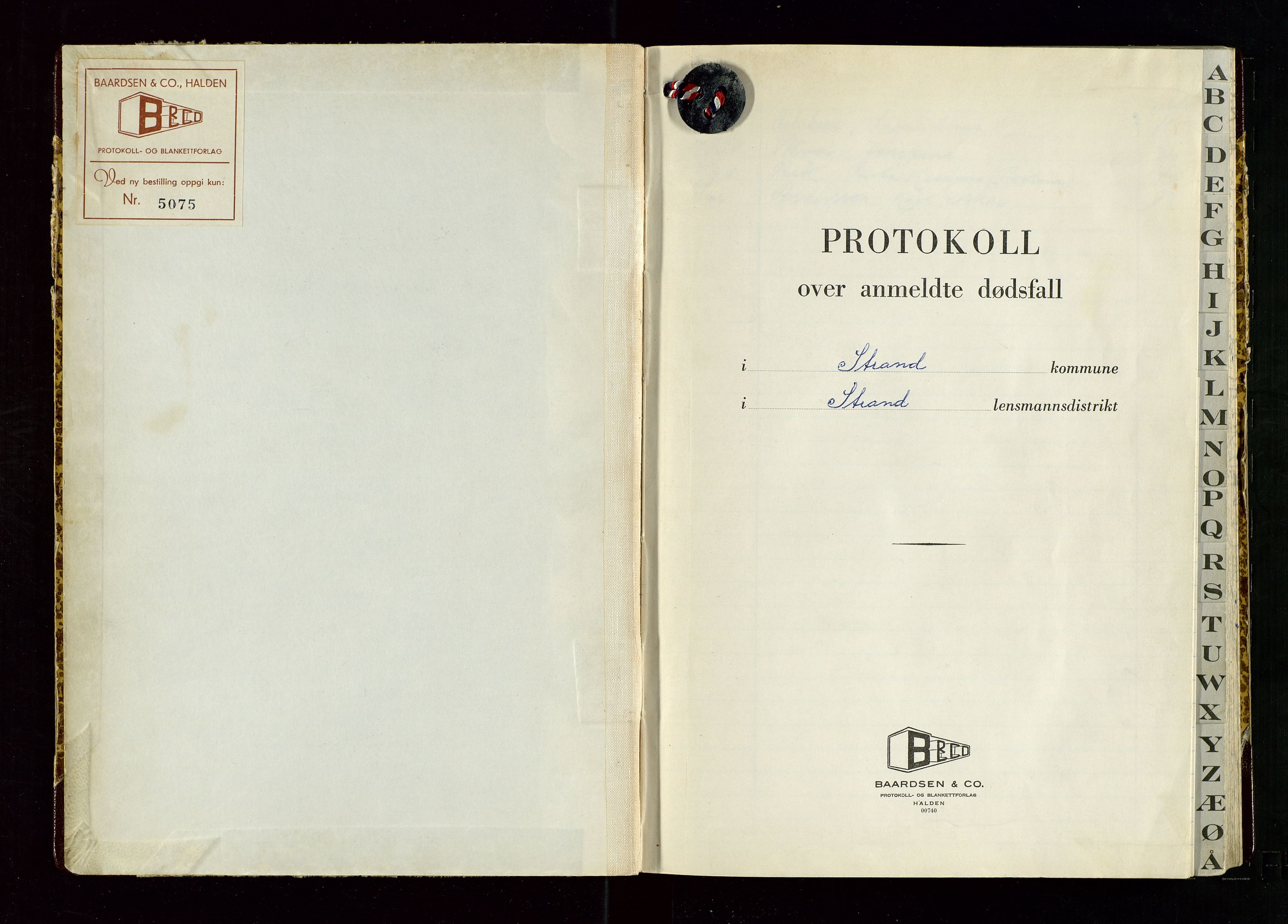 Strand og Forsand lensmannskontor, AV/SAST-A-100451/Gga/L0007: "Protokoll over anmeldte dødsfall", 1963-1966