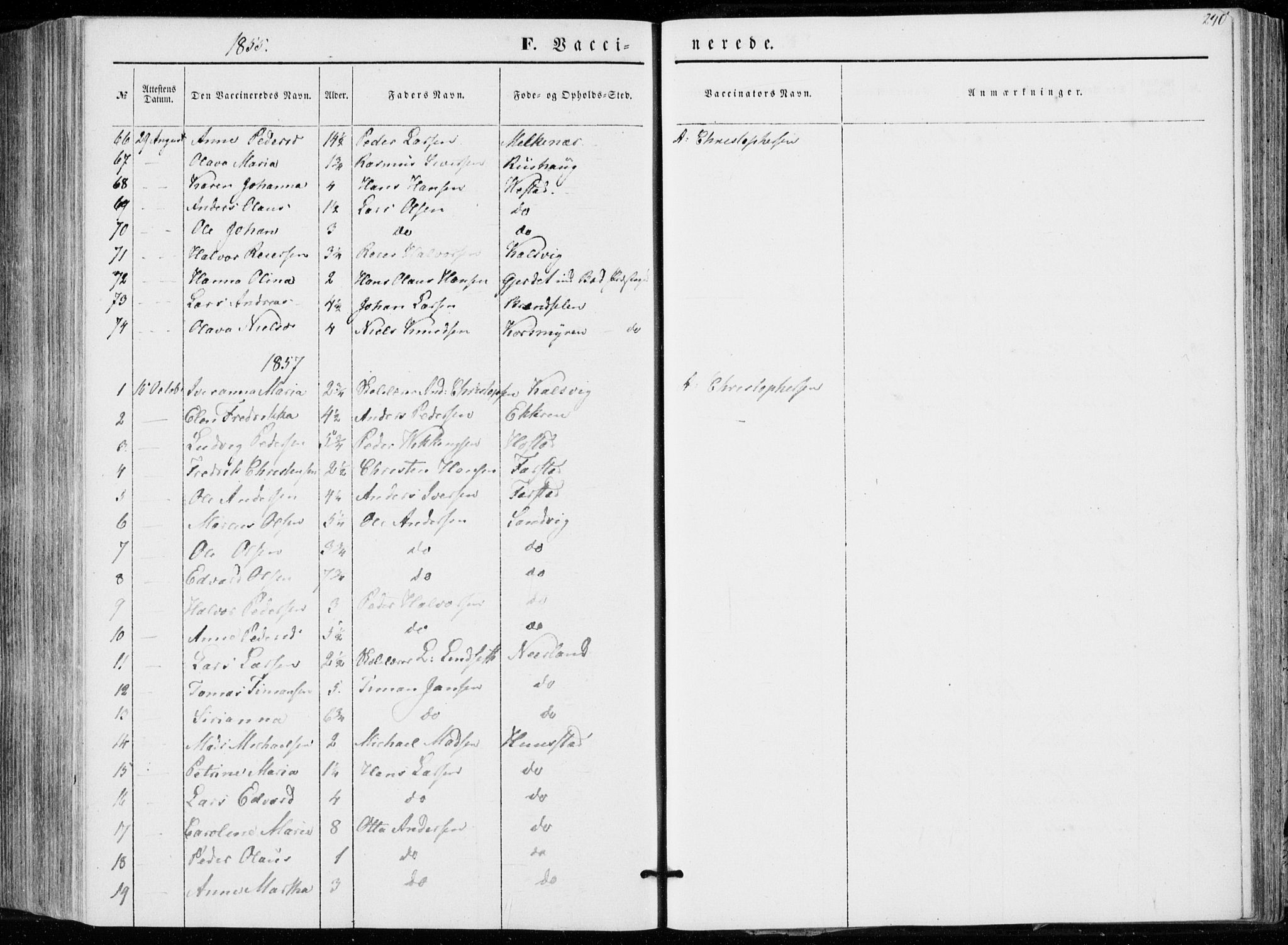 Ministerialprotokoller, klokkerbøker og fødselsregistre - Møre og Romsdal, AV/SAT-A-1454/566/L0767: Parish register (official) no. 566A06, 1852-1868, p. 240