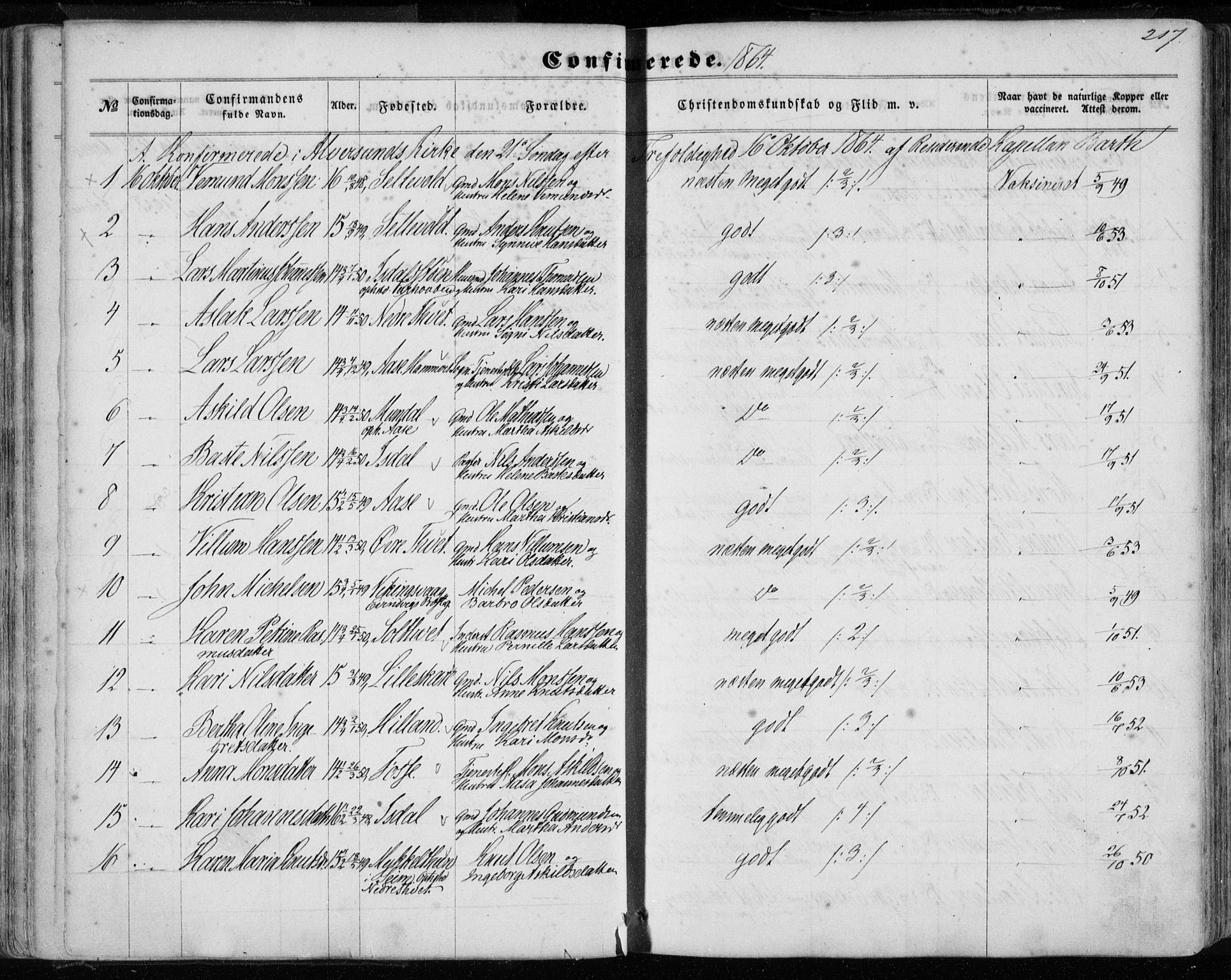 Hamre sokneprestembete, AV/SAB-A-75501/H/Ha/Haa/Haaa/L0014: Parish register (official) no. A 14, 1858-1872, p. 217