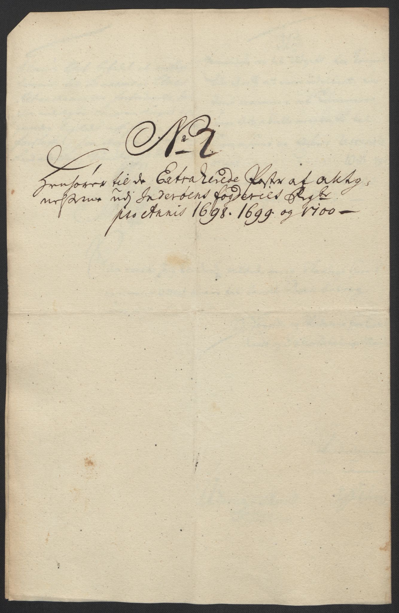 Rentekammeret inntil 1814, Reviderte regnskaper, Fogderegnskap, AV/RA-EA-4092/R63/L4311: Fogderegnskap Inderøy, 1700, p. 307