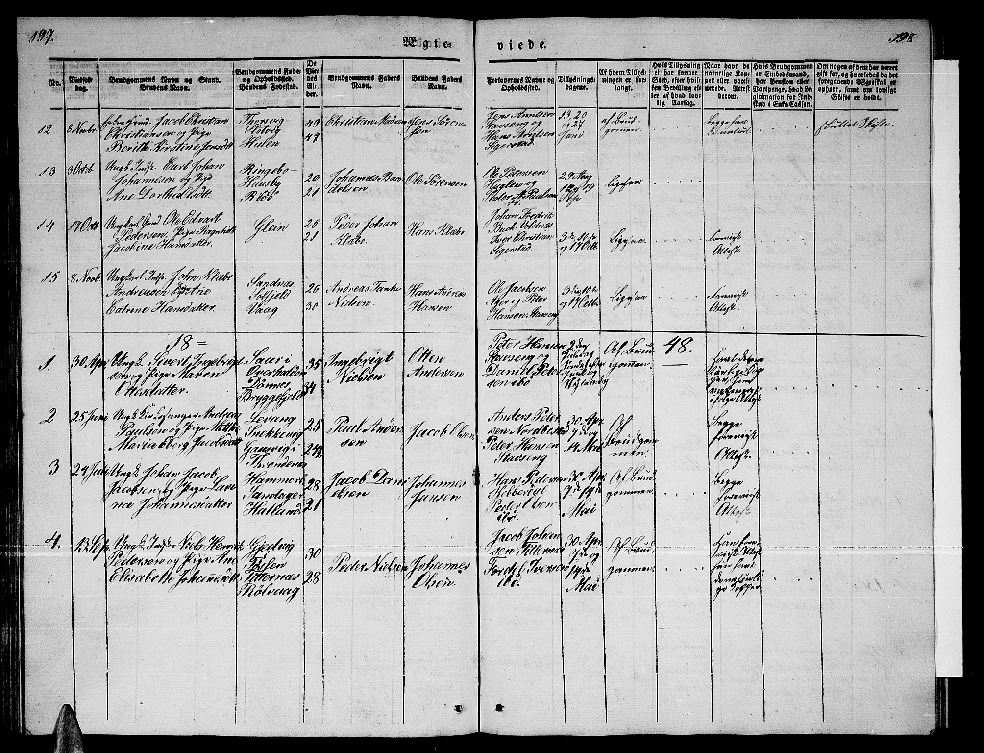 Ministerialprotokoller, klokkerbøker og fødselsregistre - Nordland, AV/SAT-A-1459/835/L0530: Parish register (copy) no. 835C02, 1842-1865, p. 197-198