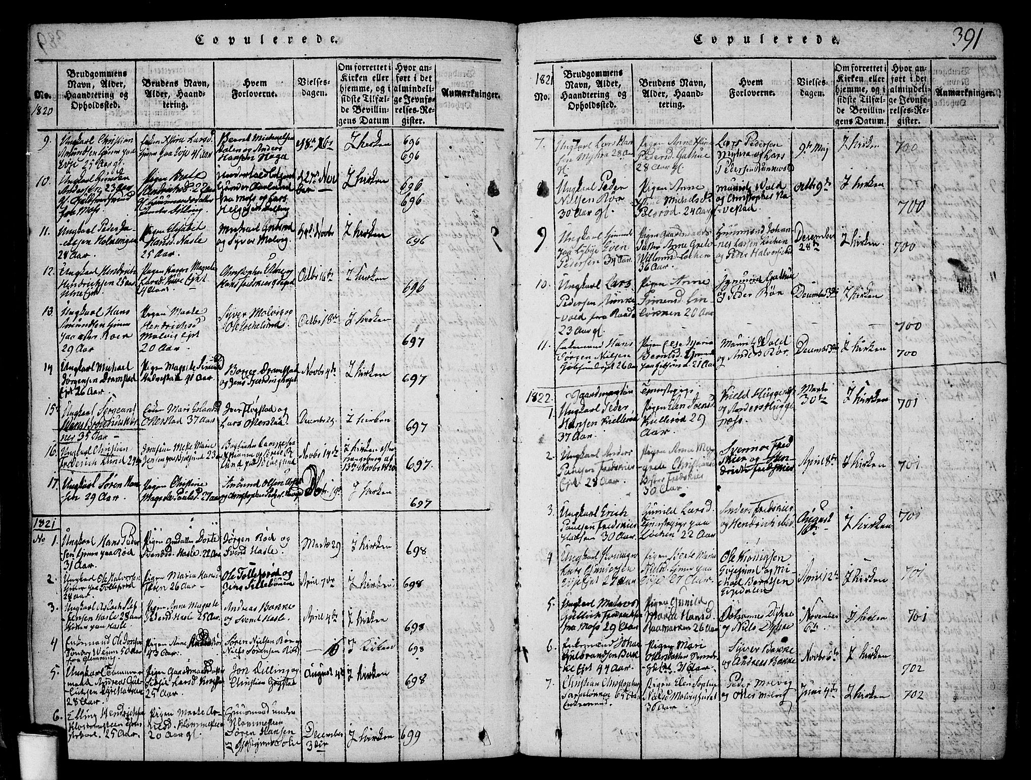 Rygge prestekontor Kirkebøker, AV/SAO-A-10084b/F/Fa/L0003: Parish register (official) no. 3, 1814-1836, p. 390-391