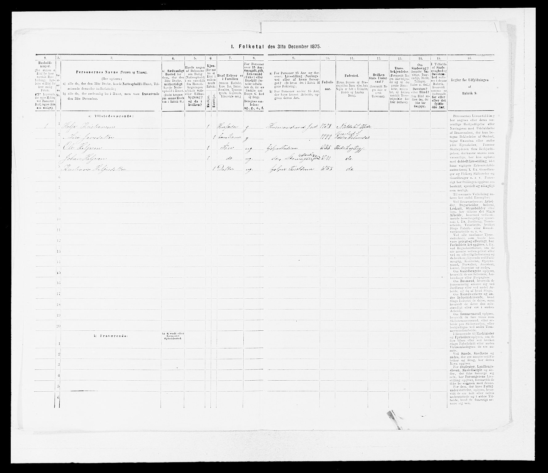 SAB, 1875 census for 1432P Førde, 1875, p. 873