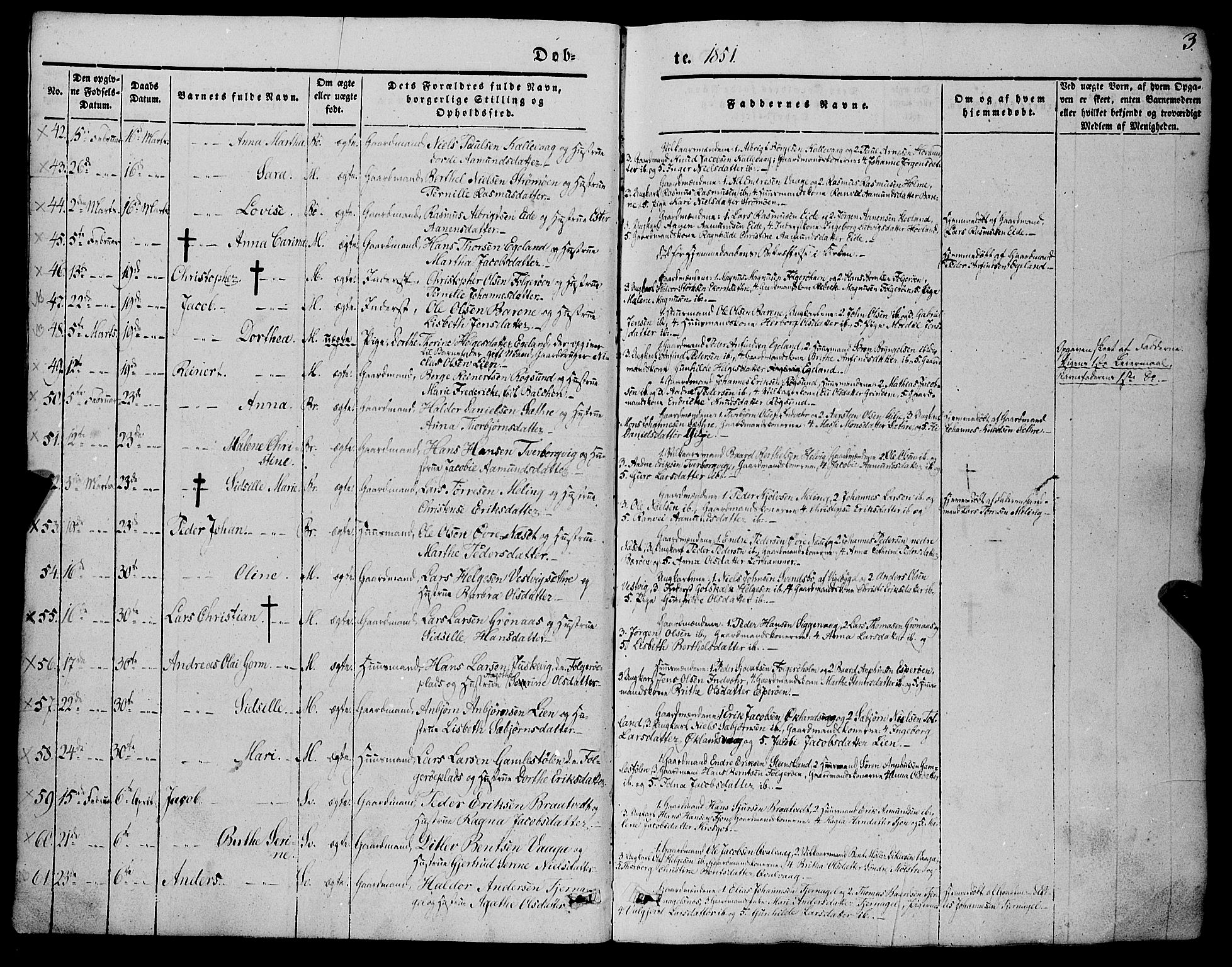 Finnås sokneprestembete, AV/SAB-A-99925/H/Ha/Haa/Haaa/L0007: Parish register (official) no. A 7, 1850-1862, p. 3