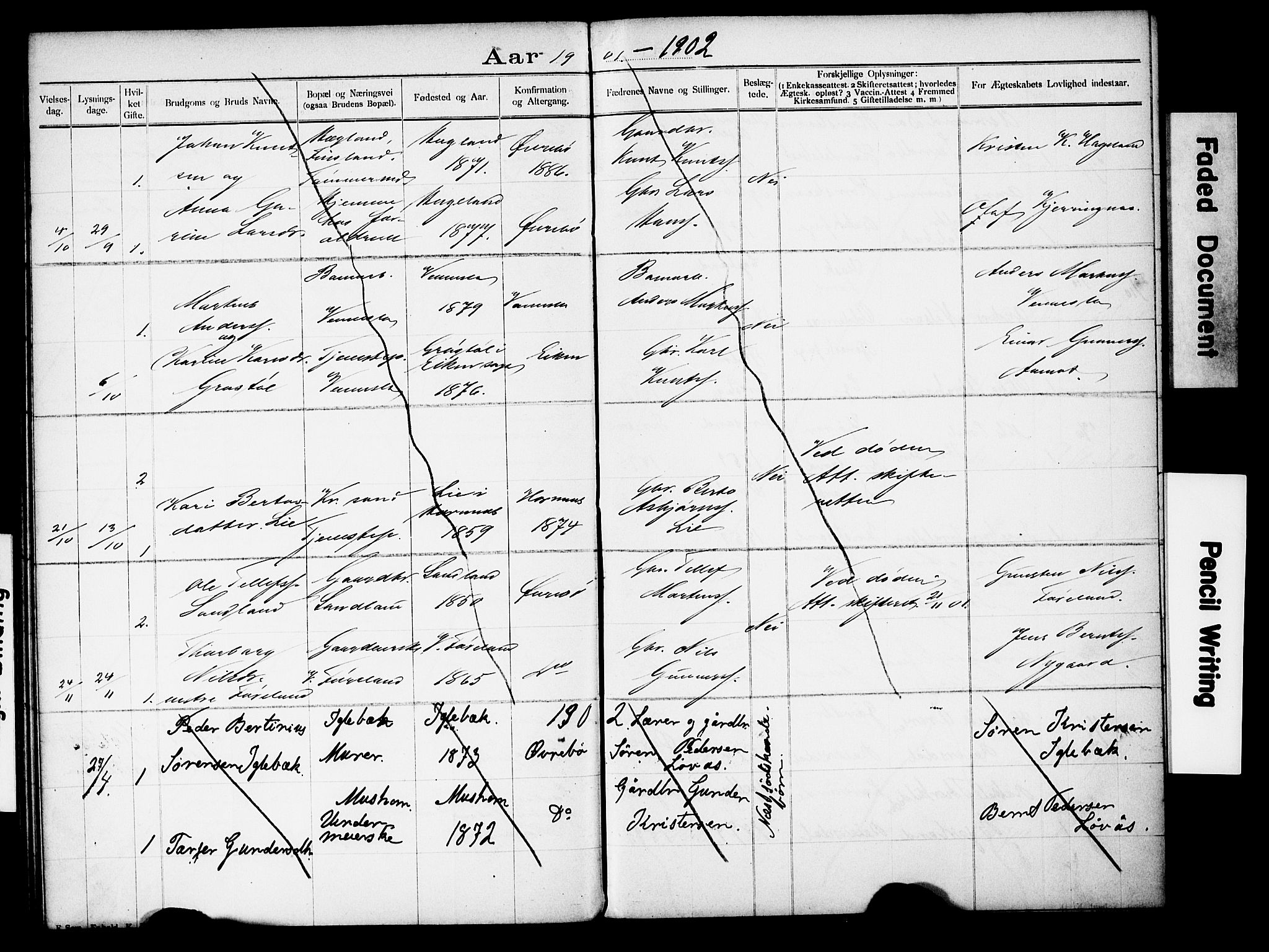 Vennesla sokneprestkontor, AV/SAK-1111-0045/J/L0032/0004: Banns register no. II 5 2, 1892-1917, p. 40