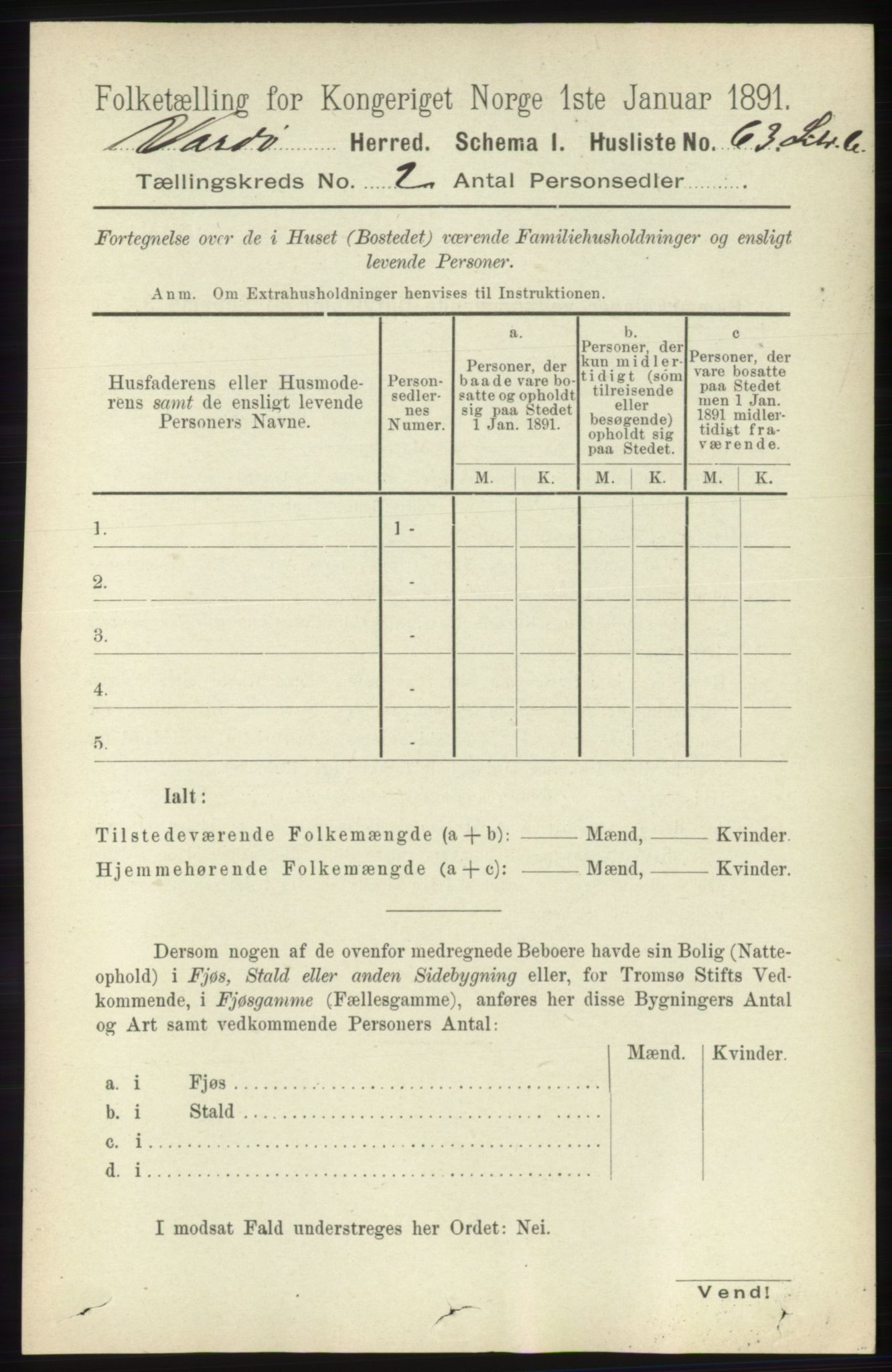 RA, 1891 census for 2028 Vardø, 1891, p. 286