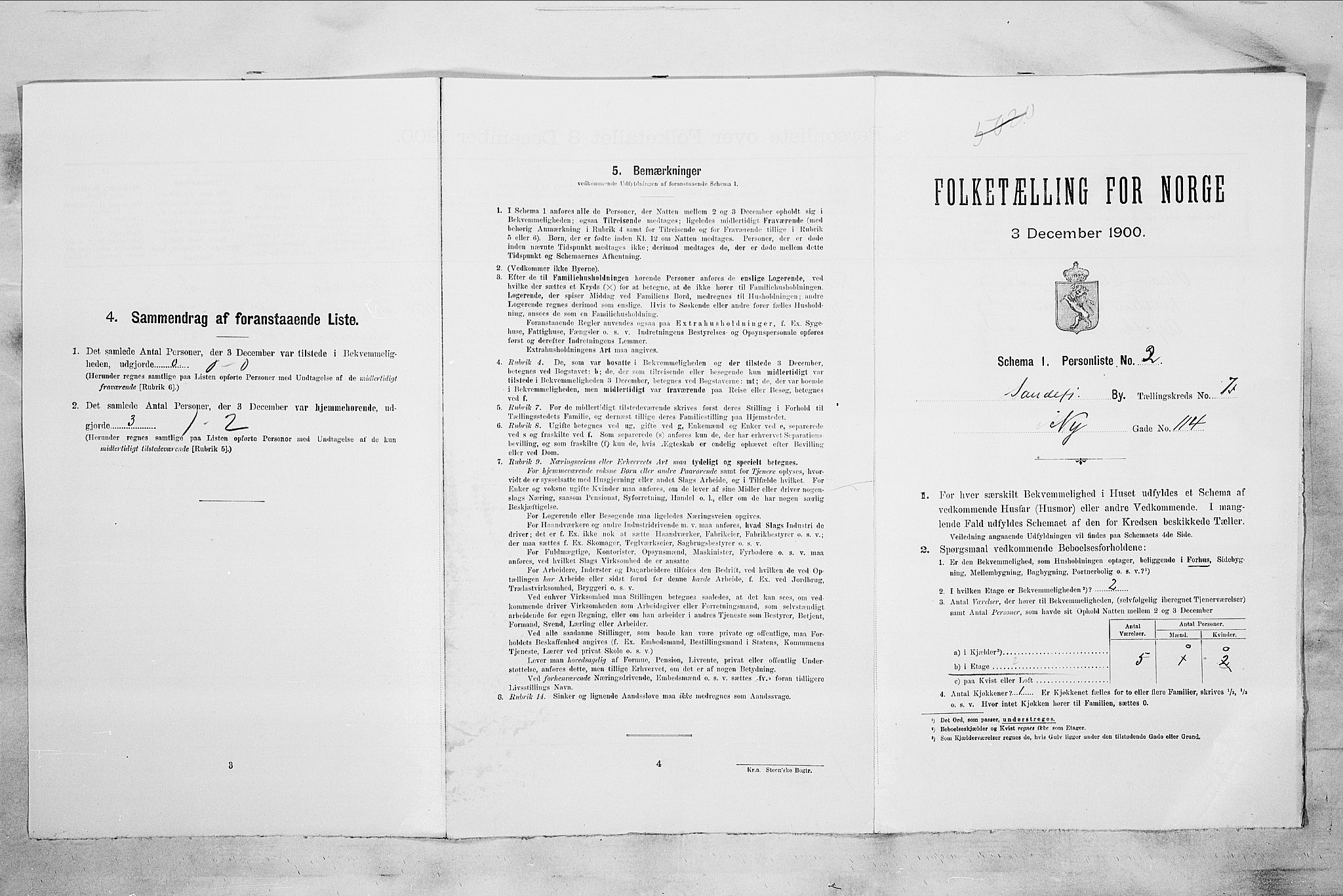 RA, 1900 census for Sandefjord, 1900, p. 1757