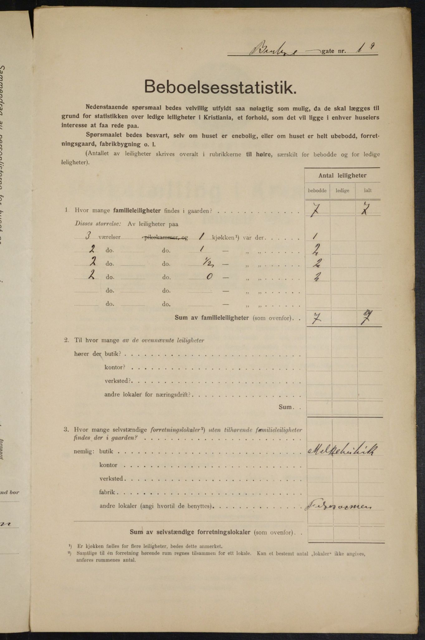 OBA, Municipal Census 1915 for Kristiania, 1915, p. 3552