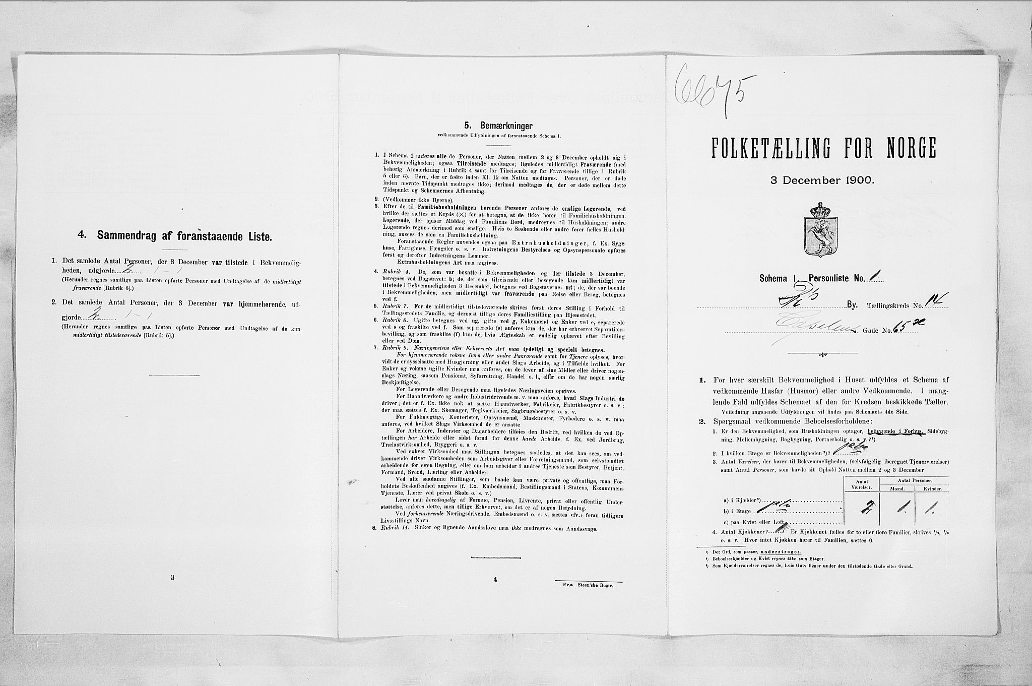 RA, 1900 census for Drammen, 1900, p. 2672