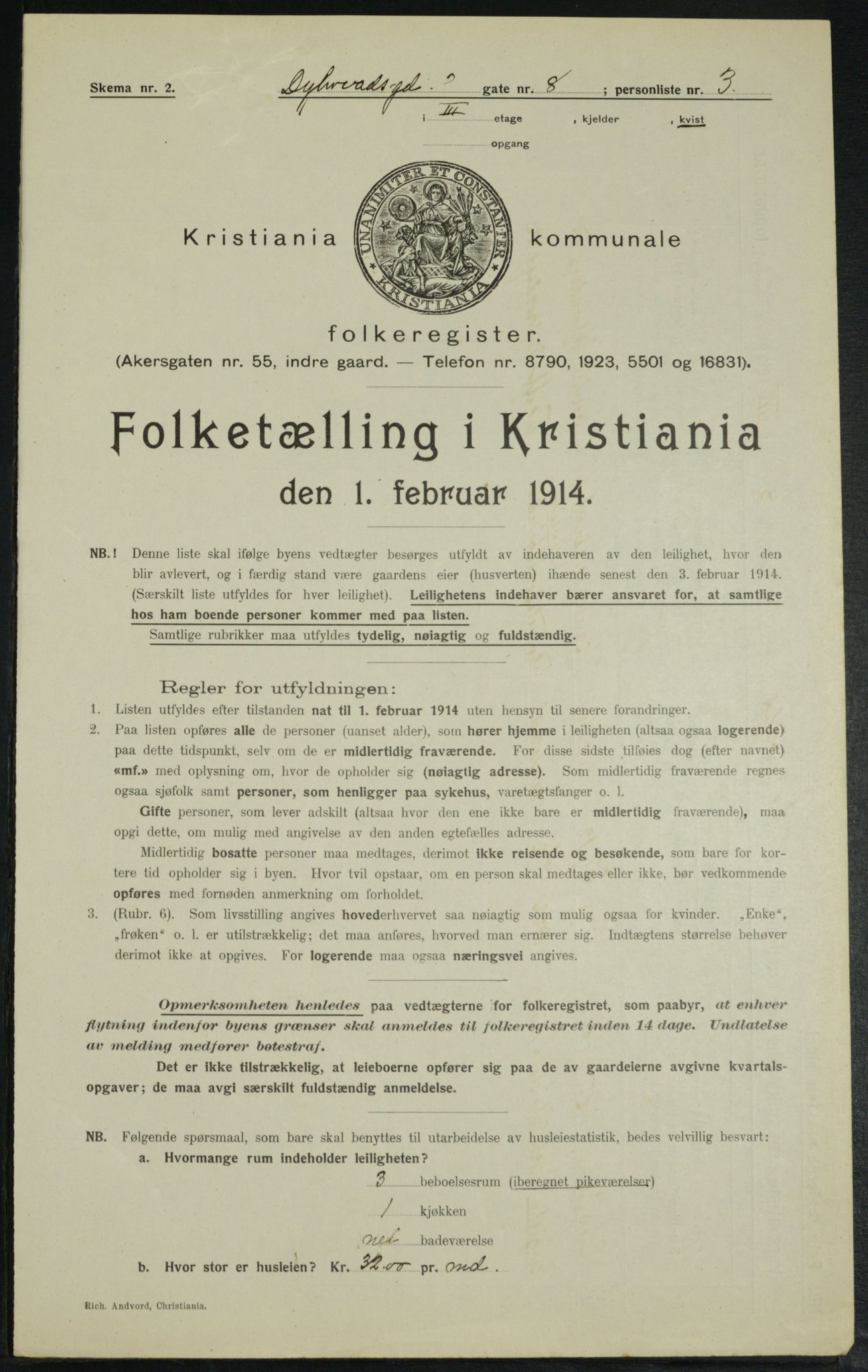 OBA, Municipal Census 1914 for Kristiania, 1914, p. 17728