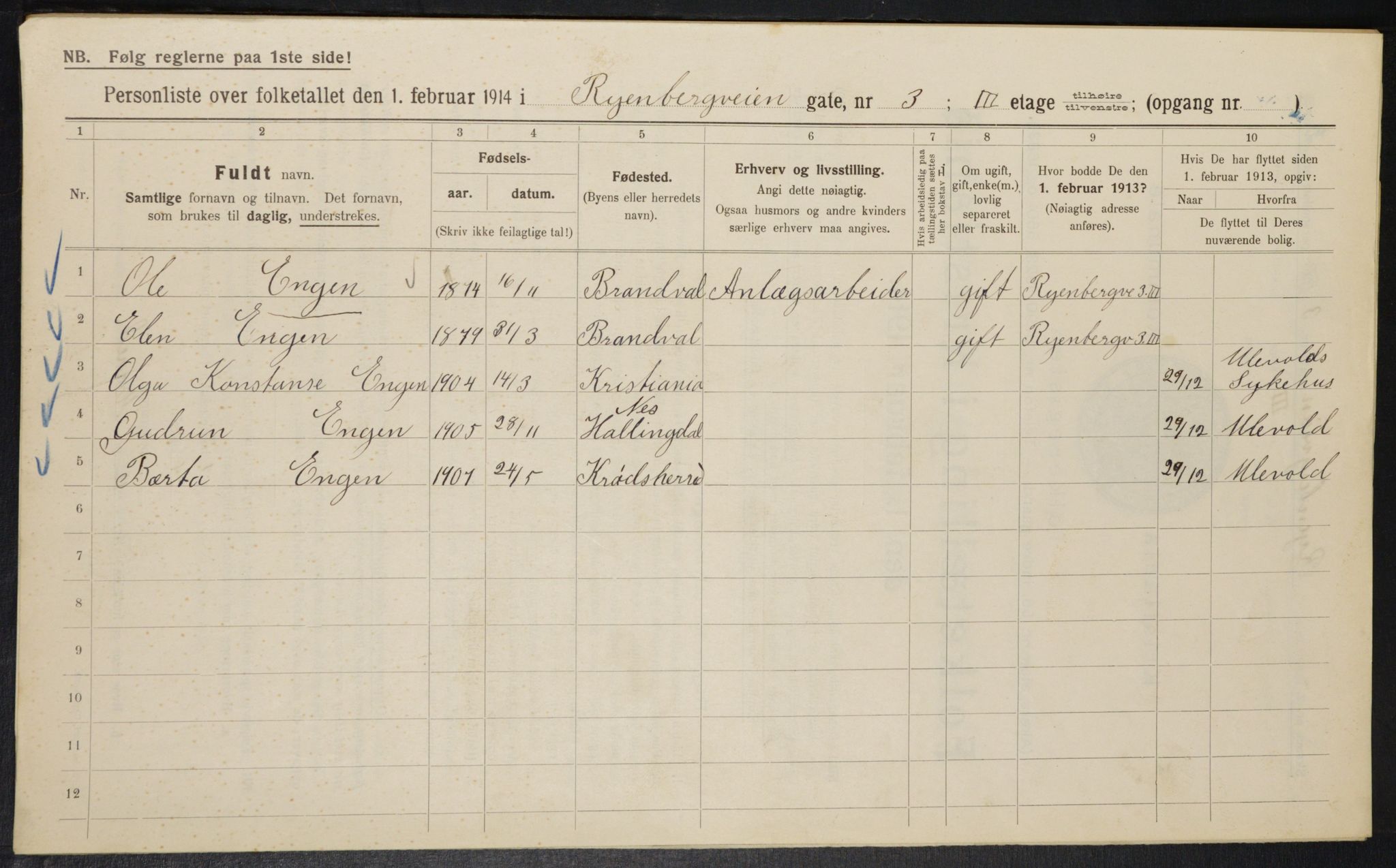 OBA, Municipal Census 1914 for Kristiania, 1914, p. 85489