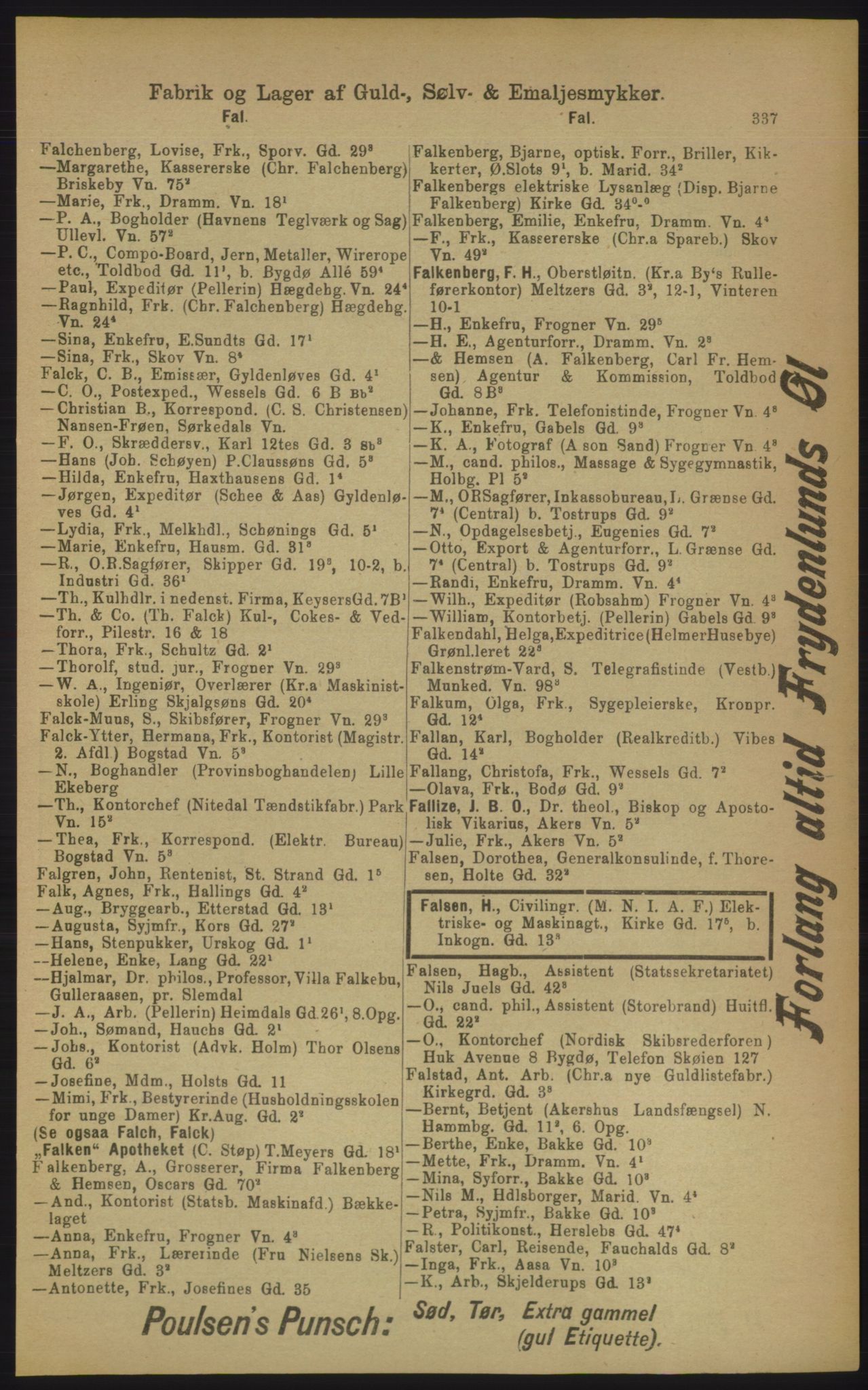 Kristiania/Oslo adressebok, PUBL/-, 1906, p. 337