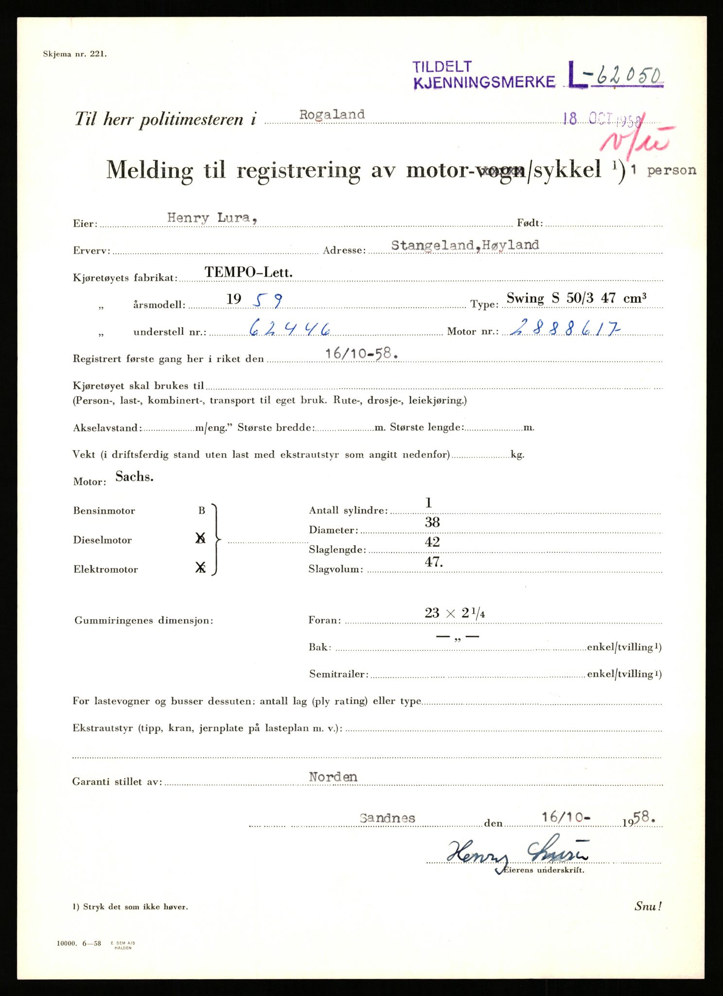 Stavanger trafikkstasjon, AV/SAST-A-101942/0/F/L0062: L-62000 - L-62699, 1930-1971, p. 161