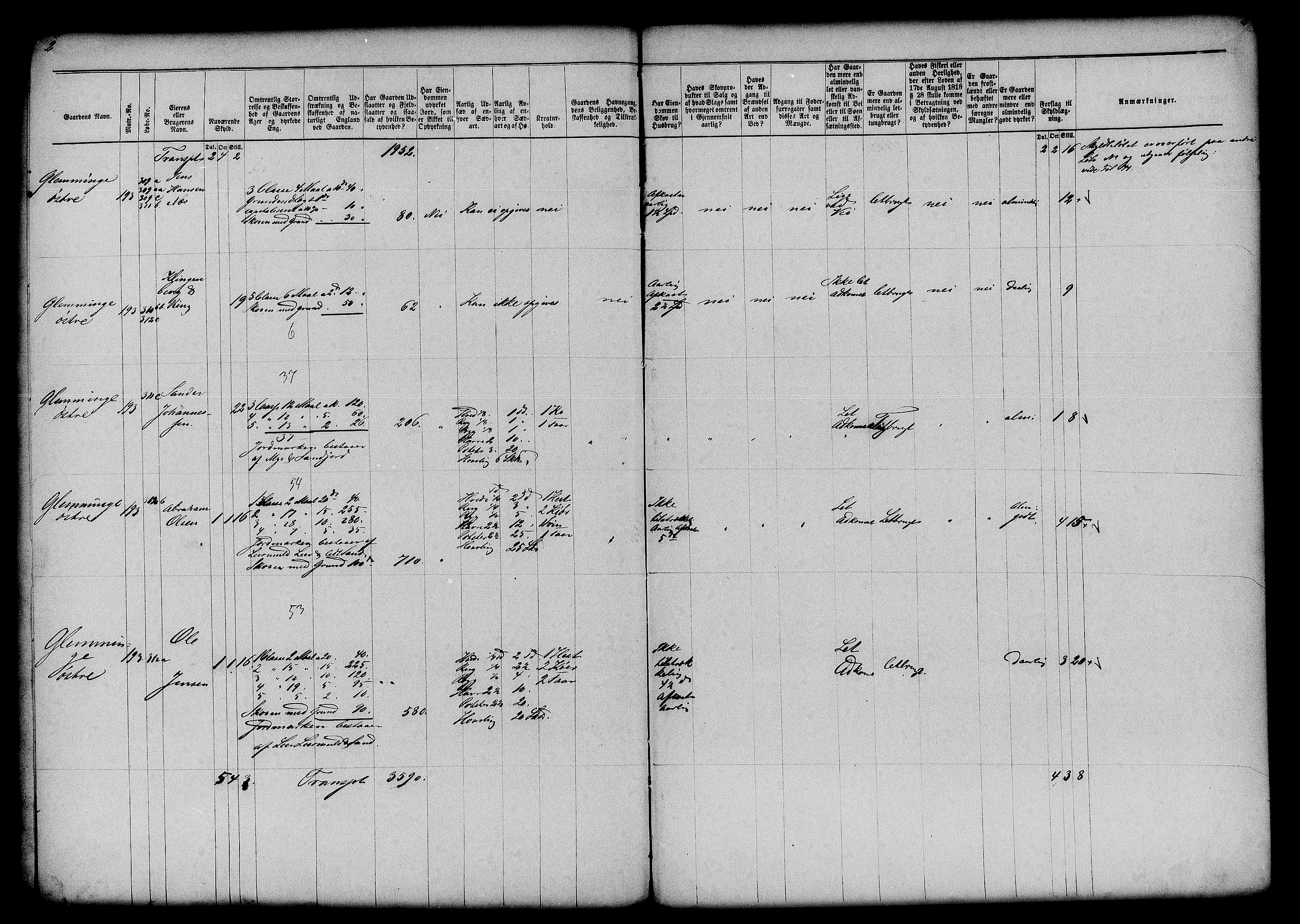 Matrikkelrevisjonen av 1863, AV/RA-S-1530/F/Fe/L0015: Tune, 1863