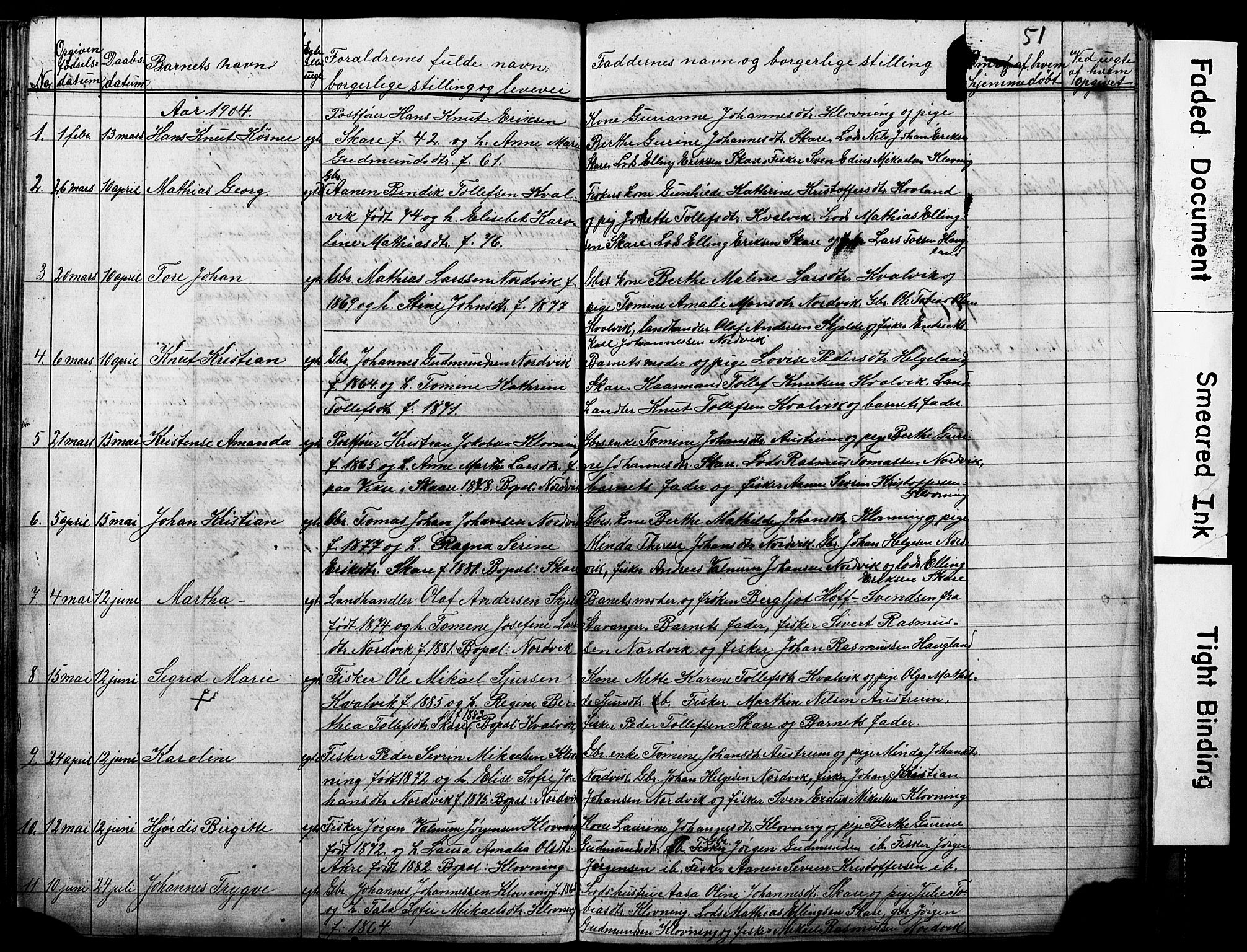 Torvastad sokneprestkontor, SAST/A -101857/H/Ha/Hab/L0005: Parish register (copy) no. B 5, 1857-1908, p. 51
