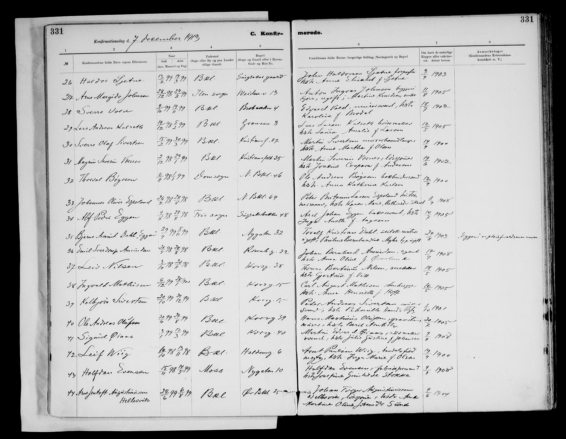 Ministerialprotokoller, klokkerbøker og fødselsregistre - Sør-Trøndelag, AV/SAT-A-1456/604/L0203: Parish register (official) no. 604A23, 1908-1916, p. 331