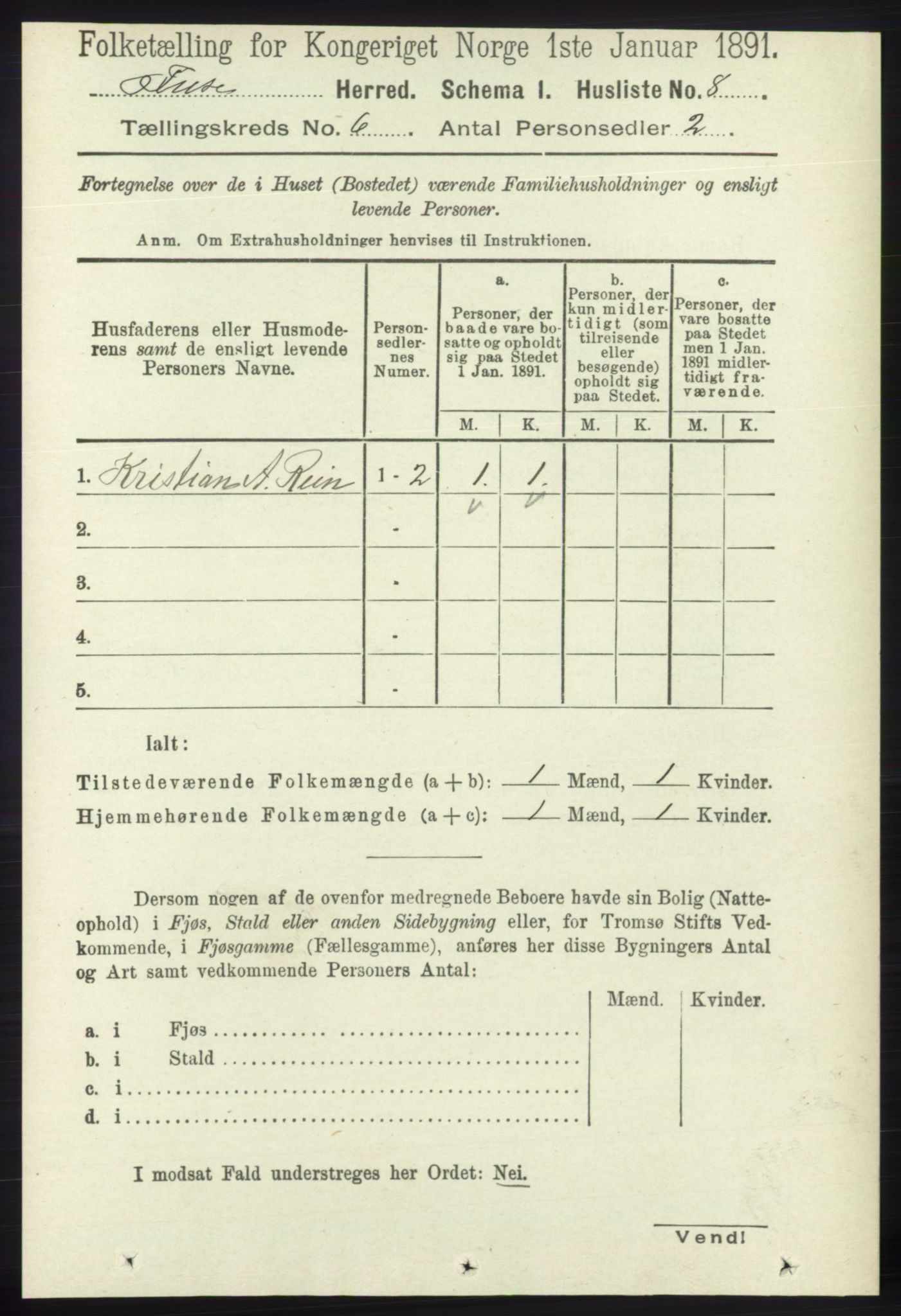 RA, 1891 census for 1241 Fusa, 1891, p. 1050