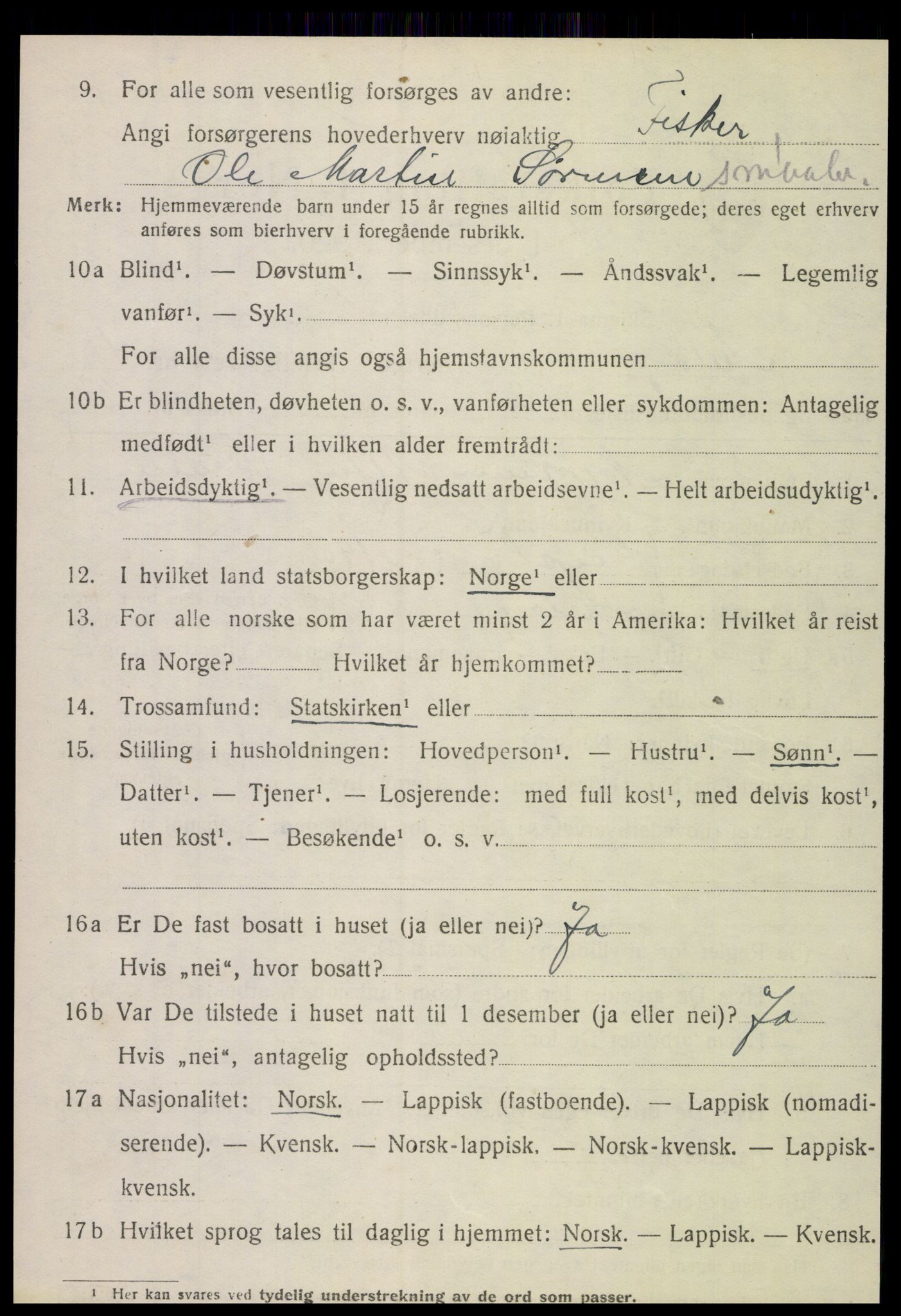 SAT, 1920 census for Meløy, 1920, p. 2786