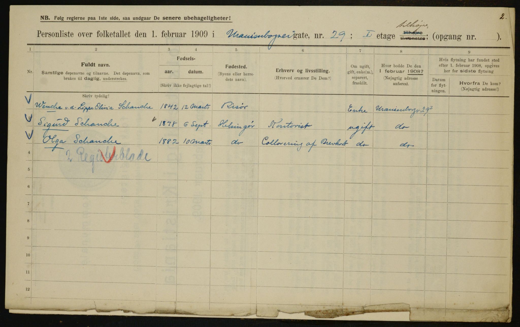 OBA, Municipal Census 1909 for Kristiania, 1909, p. 109359