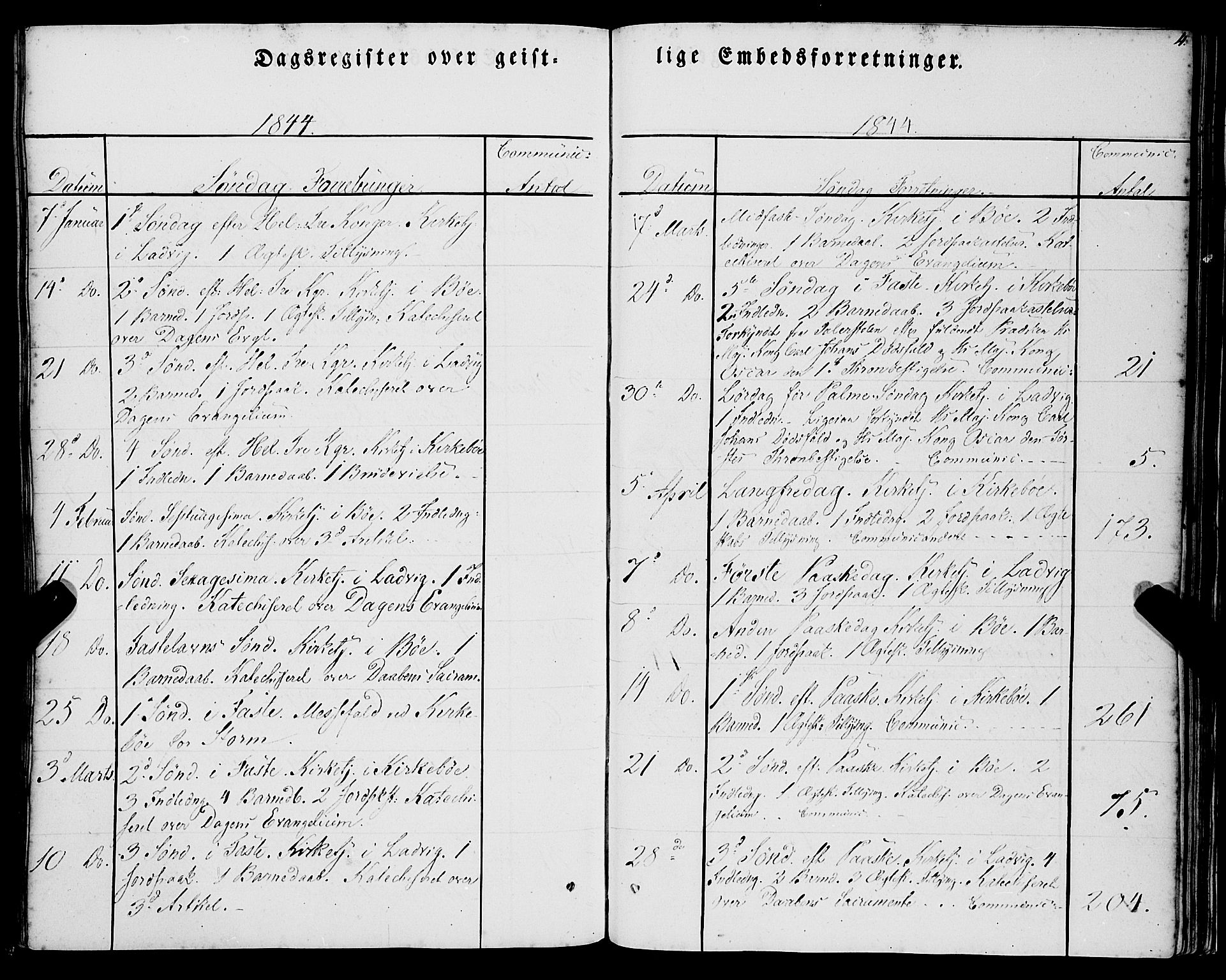 Lavik sokneprestembete, SAB/A-80901: Parish register (official) no. A 3, 1843-1863, p. 4
