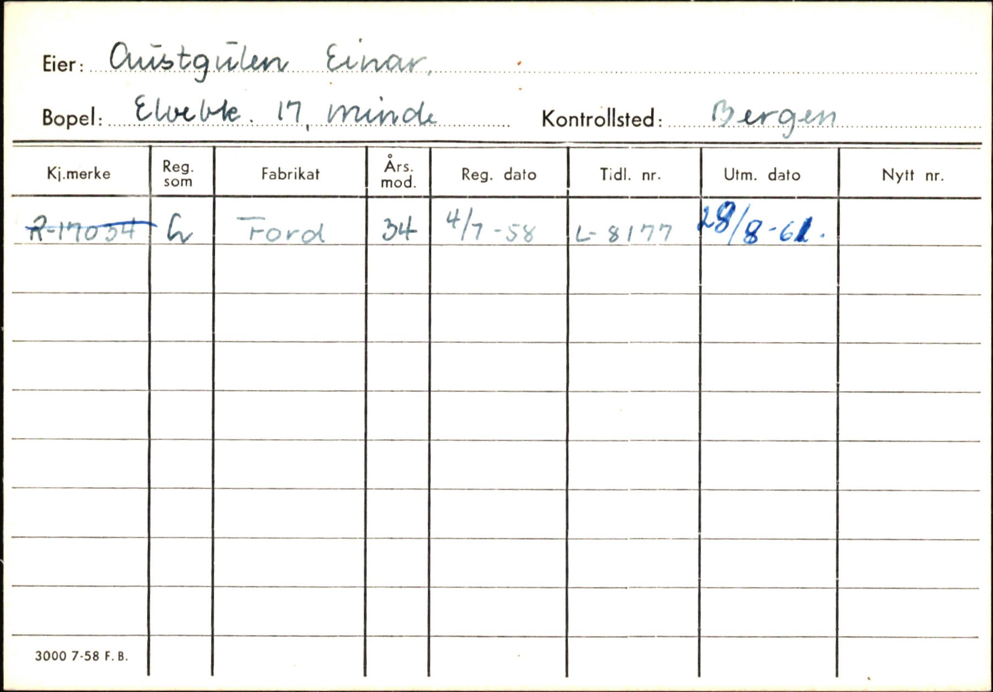 Statens vegvesen, Hordaland vegkontor, AV/SAB-A-5201/2/Ha/L0003: R-eierkort A-B, 1920-1971, p. 48