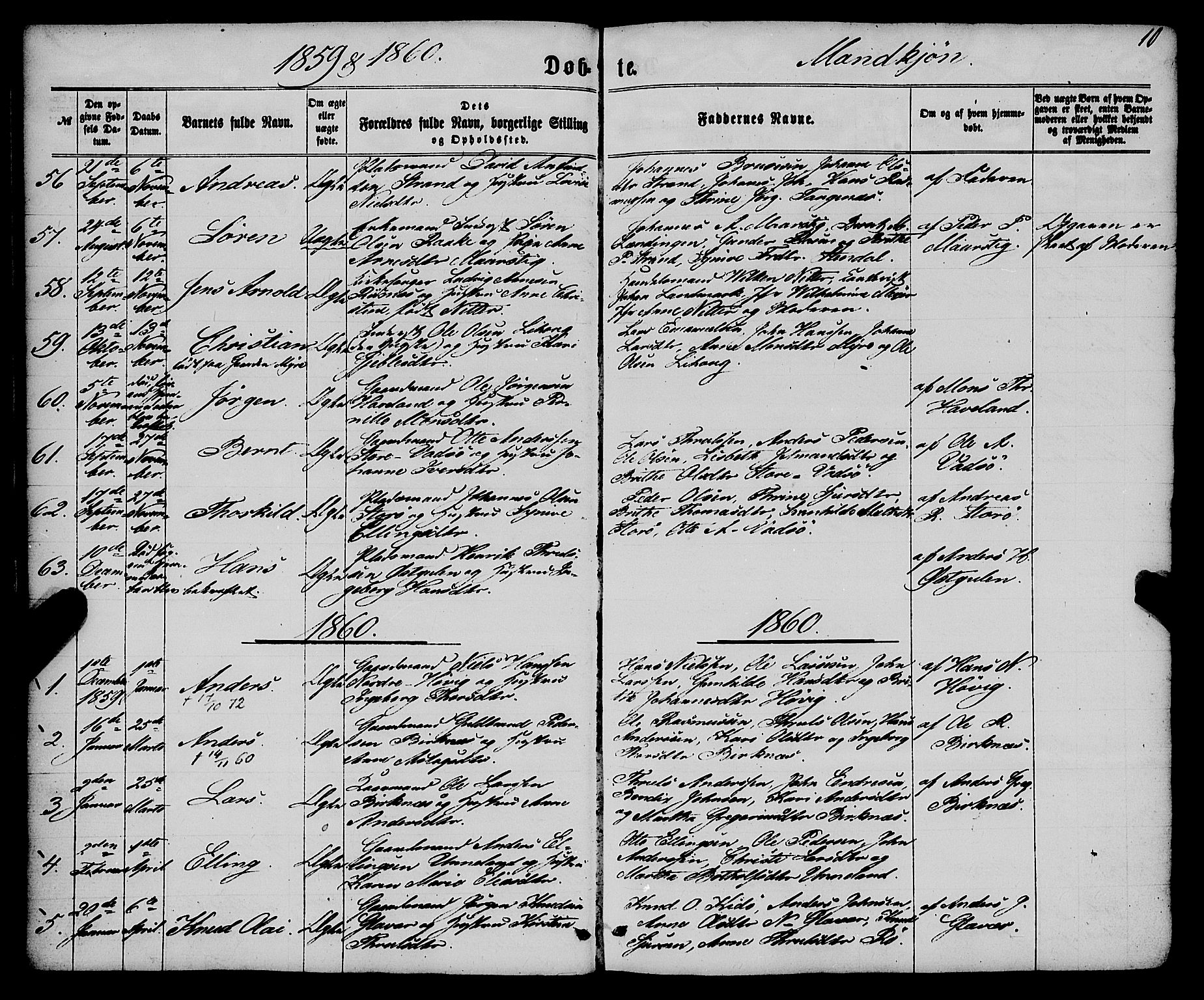 Gulen sokneprestembete, SAB/A-80201/H/Haa/Haaa/L0022: Parish register (official) no. A 22, 1859-1869, p. 10